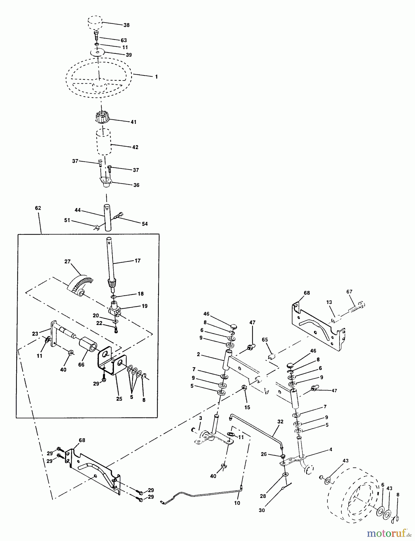 Poulan / Weed Eater Rasen und Gartentraktoren PP145H42A - Poulan Pro Lawn Tractor Steering Assembly