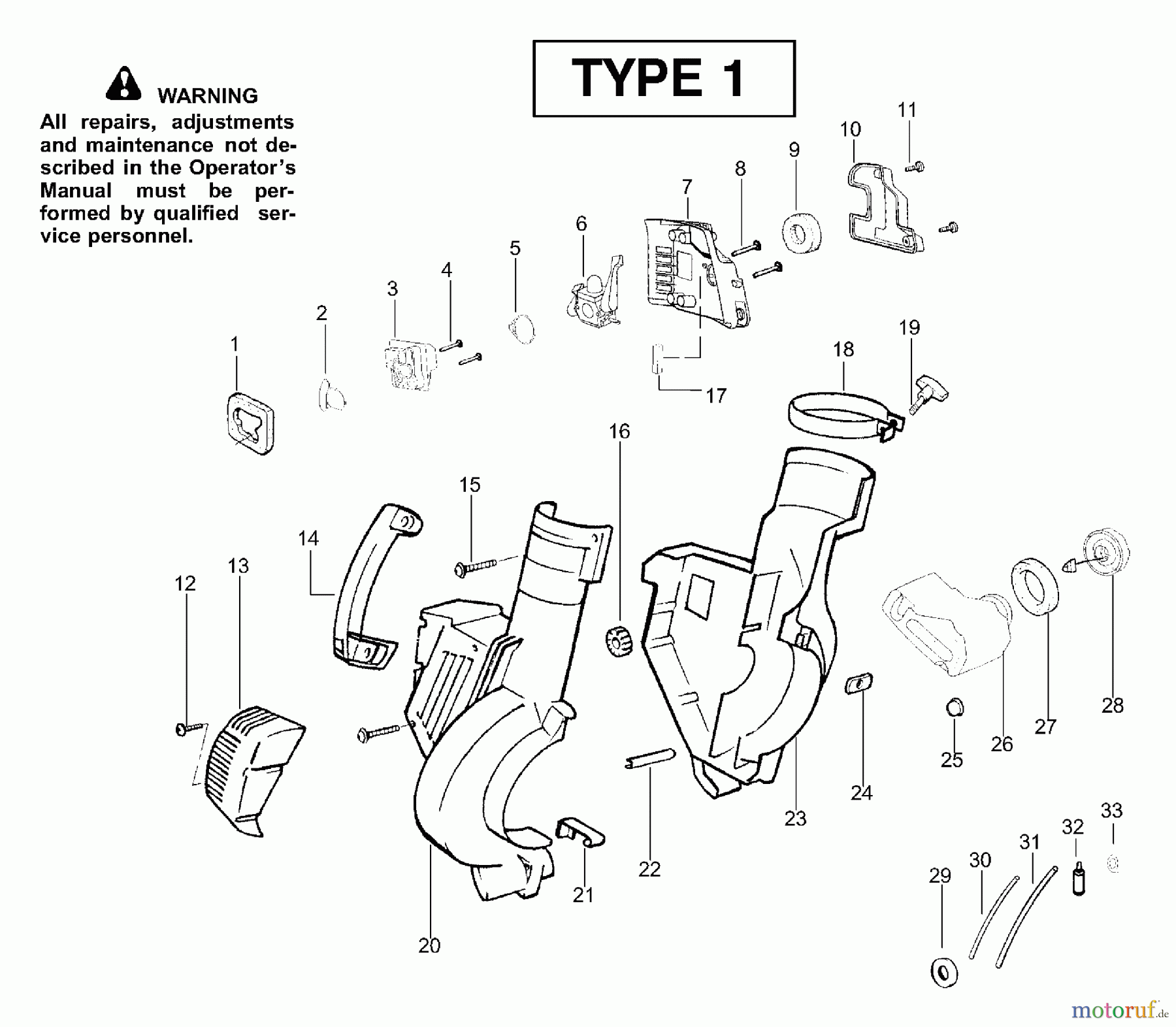 Poulan / Weed Eater Bläser / Sauger / Häcksler / Mulchgeräte BV1650LE (Type 1) - Weed Eater Barracuda Blower Housing Assembly Type 1