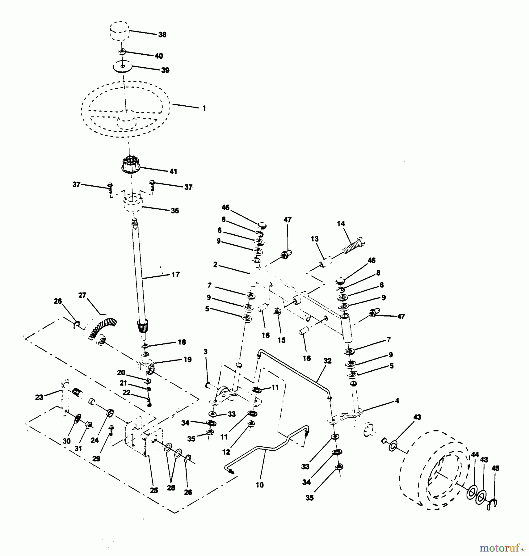 Poulan / Weed Eater Rasen und Gartentraktoren PP1644JA - Poulan Pro Lawn Tractor STEERING ASSEMBLY