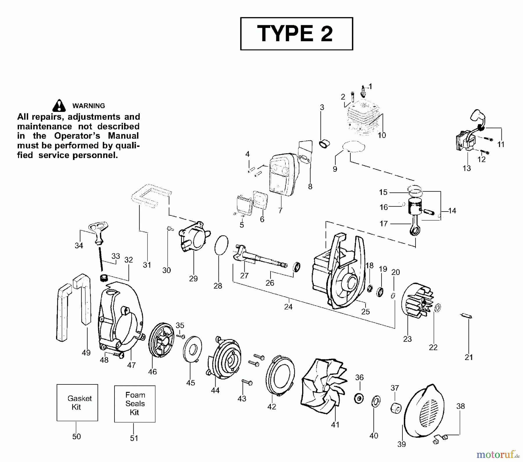 Poulan / Weed Eater Bläser / Sauger / Häcksler / Mulchgeräte BV1650LE (Type 2) - Weed Eater Barracuda Blower Engine Assembly Type 2