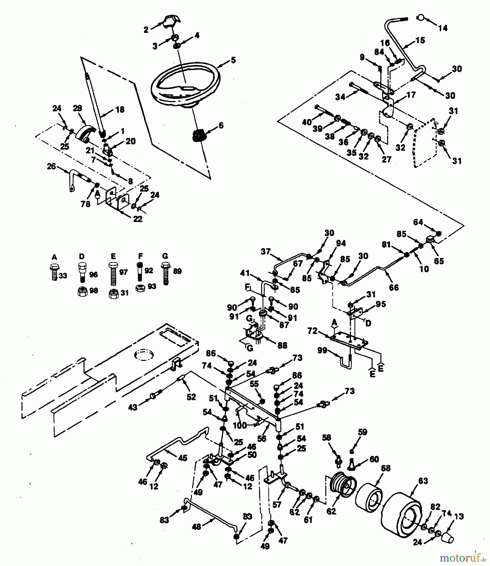 Poulan / Weed Eater Rasen und Gartentraktoren PP16H44B - Poulan Pro Lawn Tractor STEERING AND FRONT AXLE