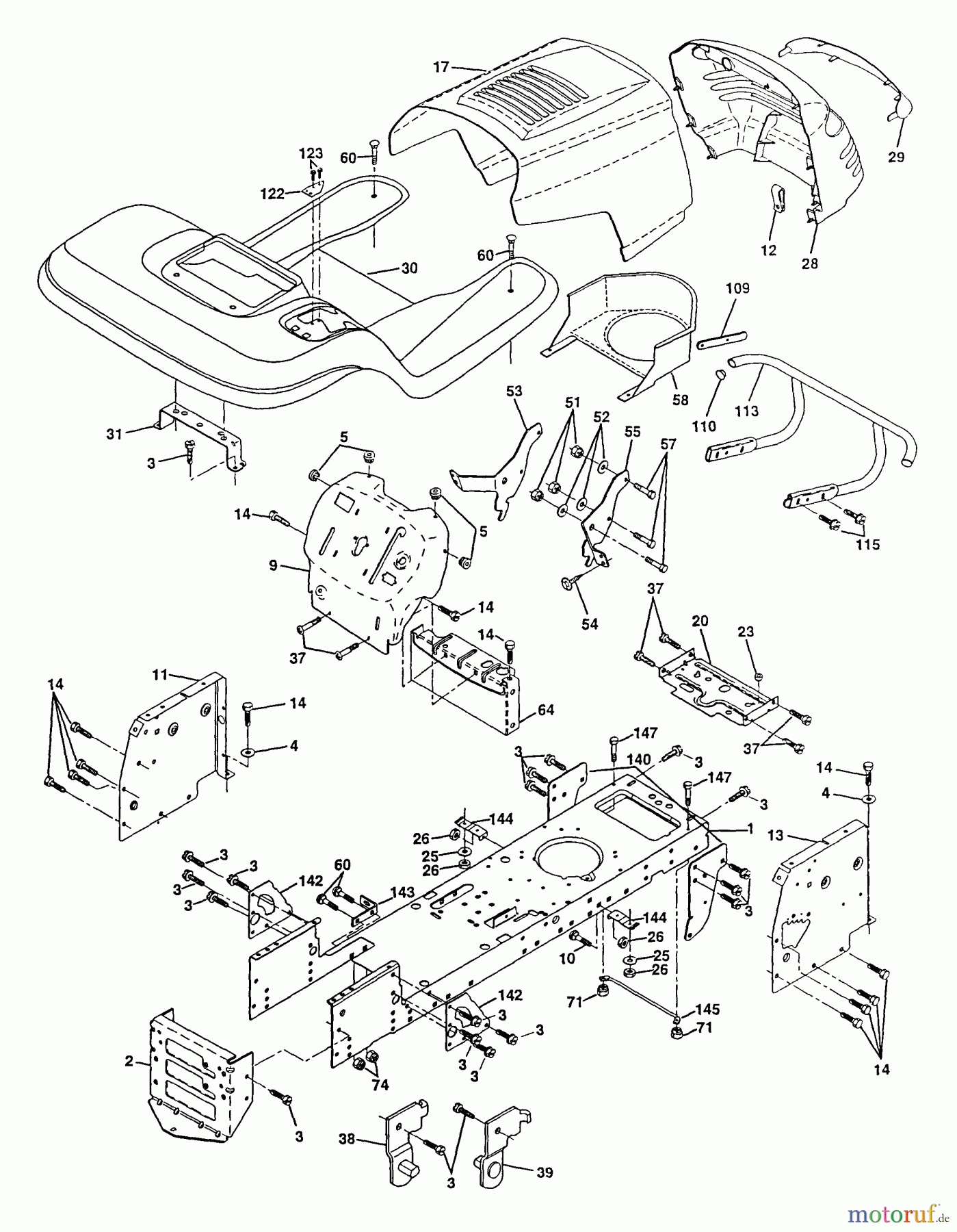 Poulan / Weed Eater Rasen und Gartentraktoren PP16H46B - Poulan Pro Lawn Tractor Chassis and Enclosures