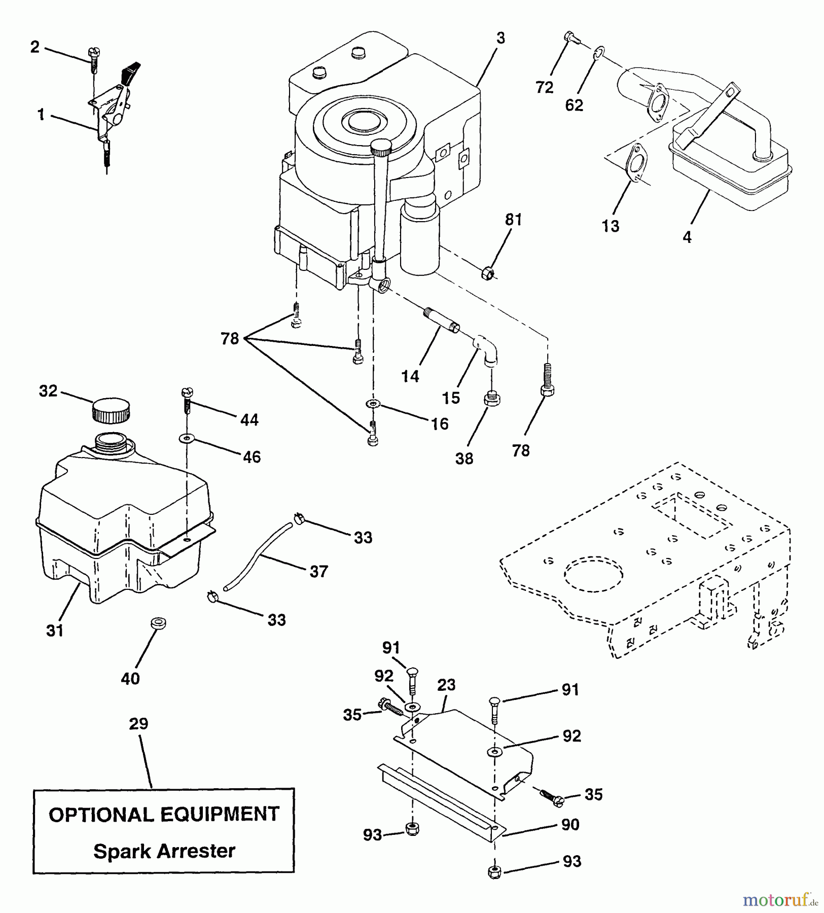 Poulan / Weed Eater Rasen und Gartentraktoren PP16H46B - Poulan Pro Lawn Tractor Engine