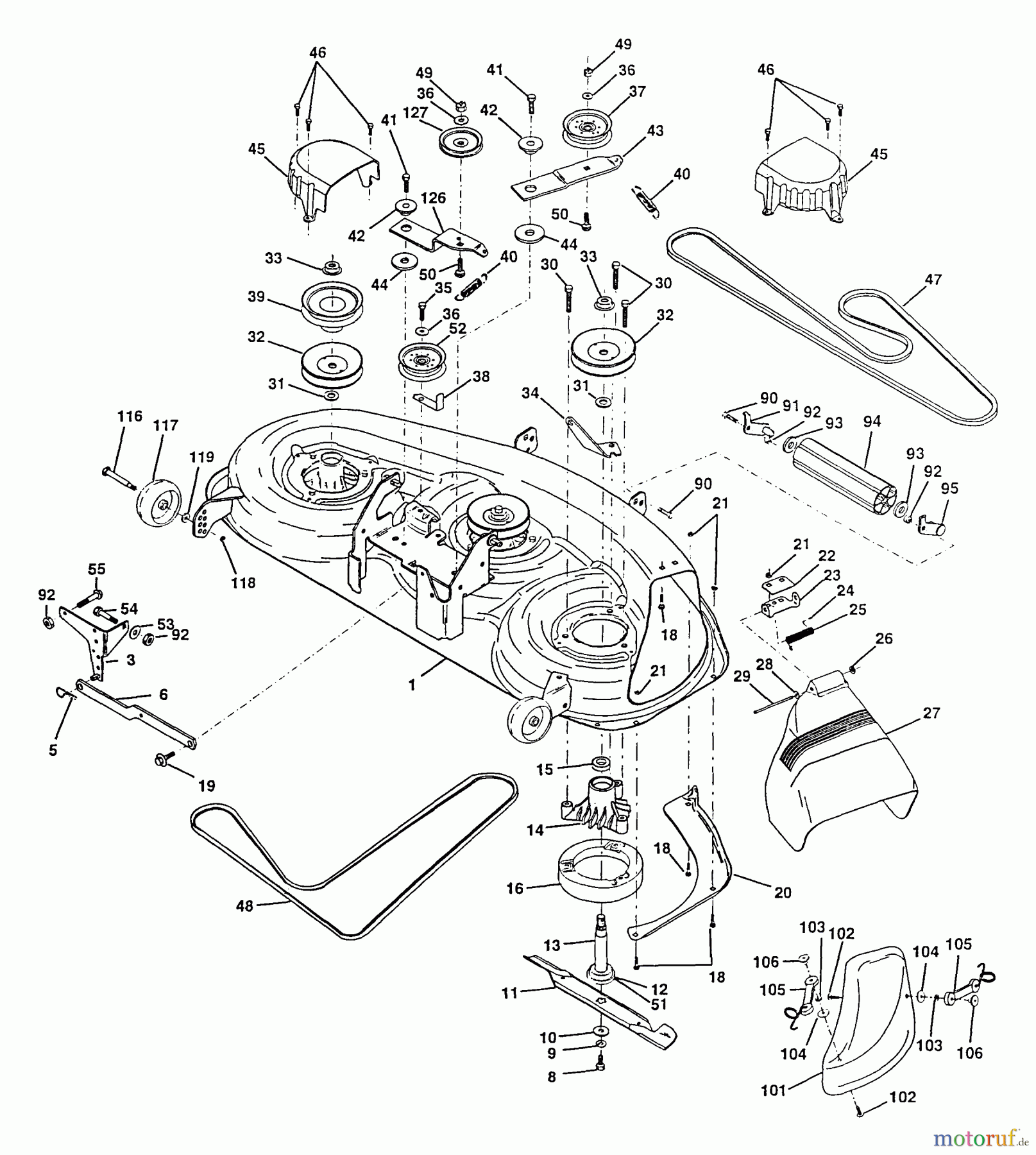 Poulan / Weed Eater Rasen und Gartentraktoren PP16H46 - Poulan Pro Lawn Tractor Mower Deck