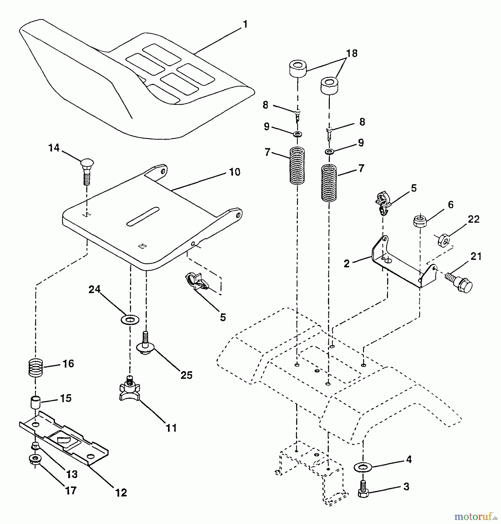 Poulan / Weed Eater Rasen und Gartentraktoren PP16H46B - Poulan Pro Lawn Tractor Seat Assembly