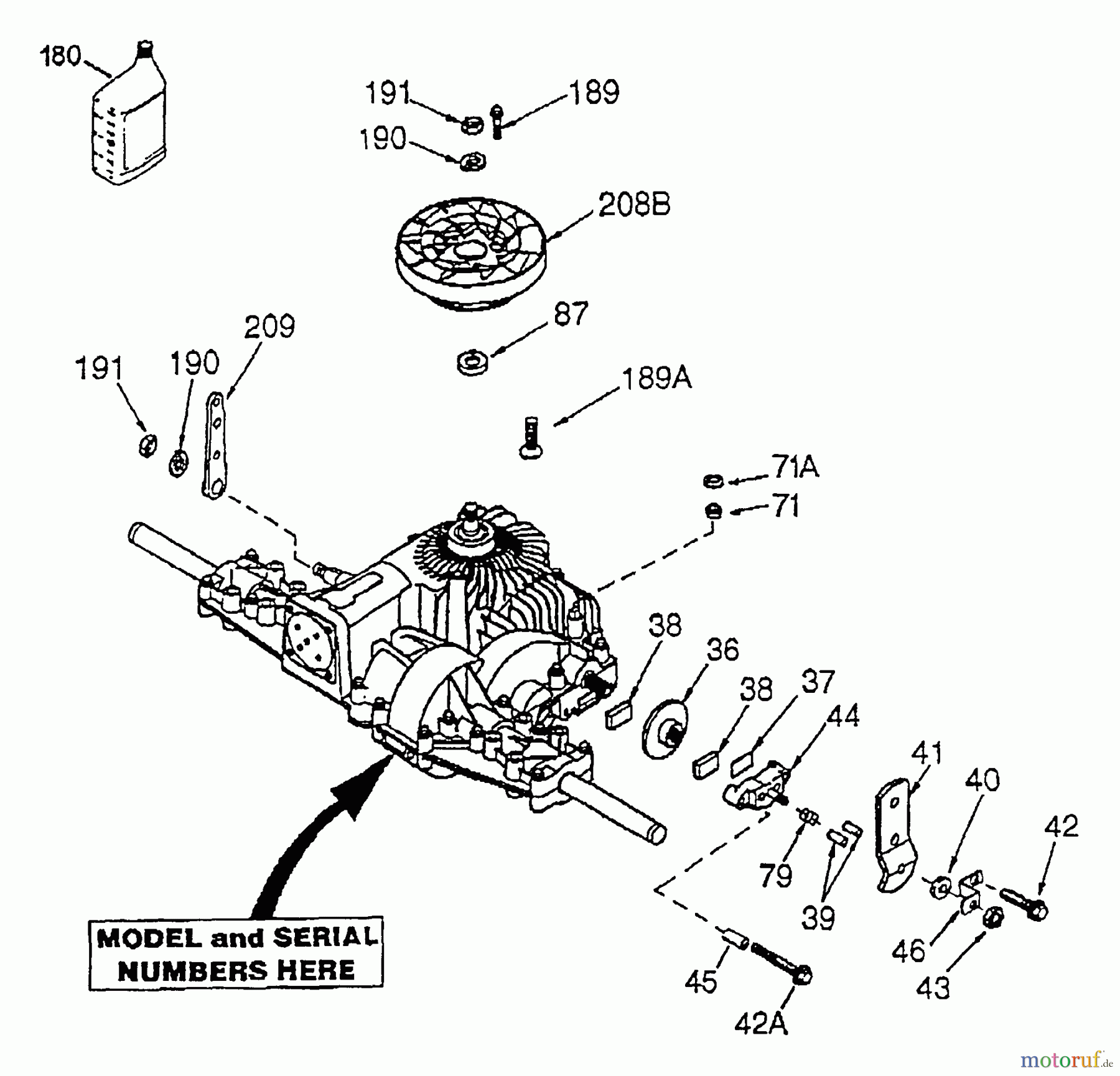 Poulan / Weed Eater Rasen und Gartentraktoren PP16H46B - Poulan Pro Lawn Tractor Transaxle - Peerless (205-026B)