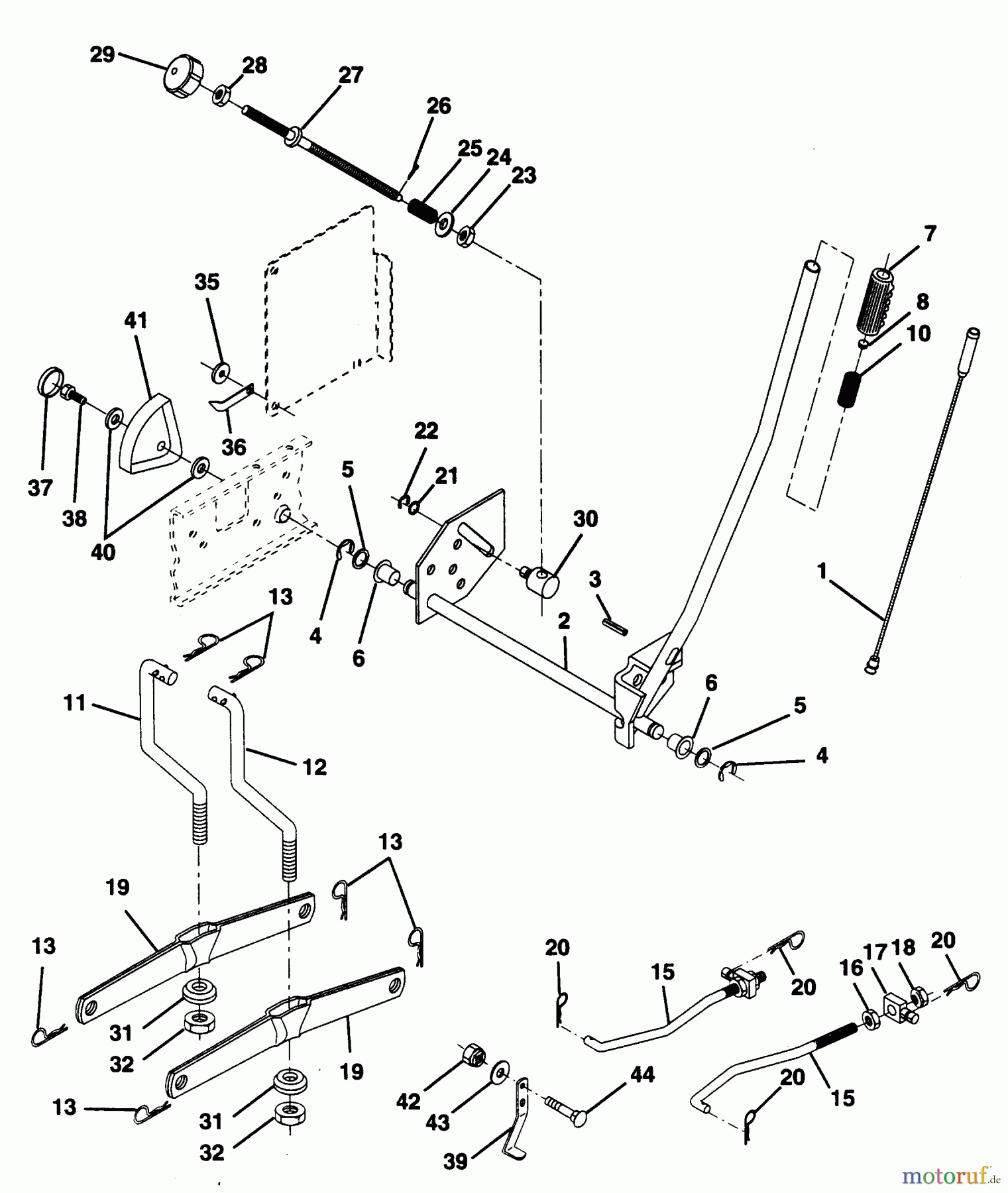  Poulan / Weed Eater Rasen und Gartentraktoren PP1844KA - Poulan Pro Lawn Tractor MOWER LIFT ASSEMBLY