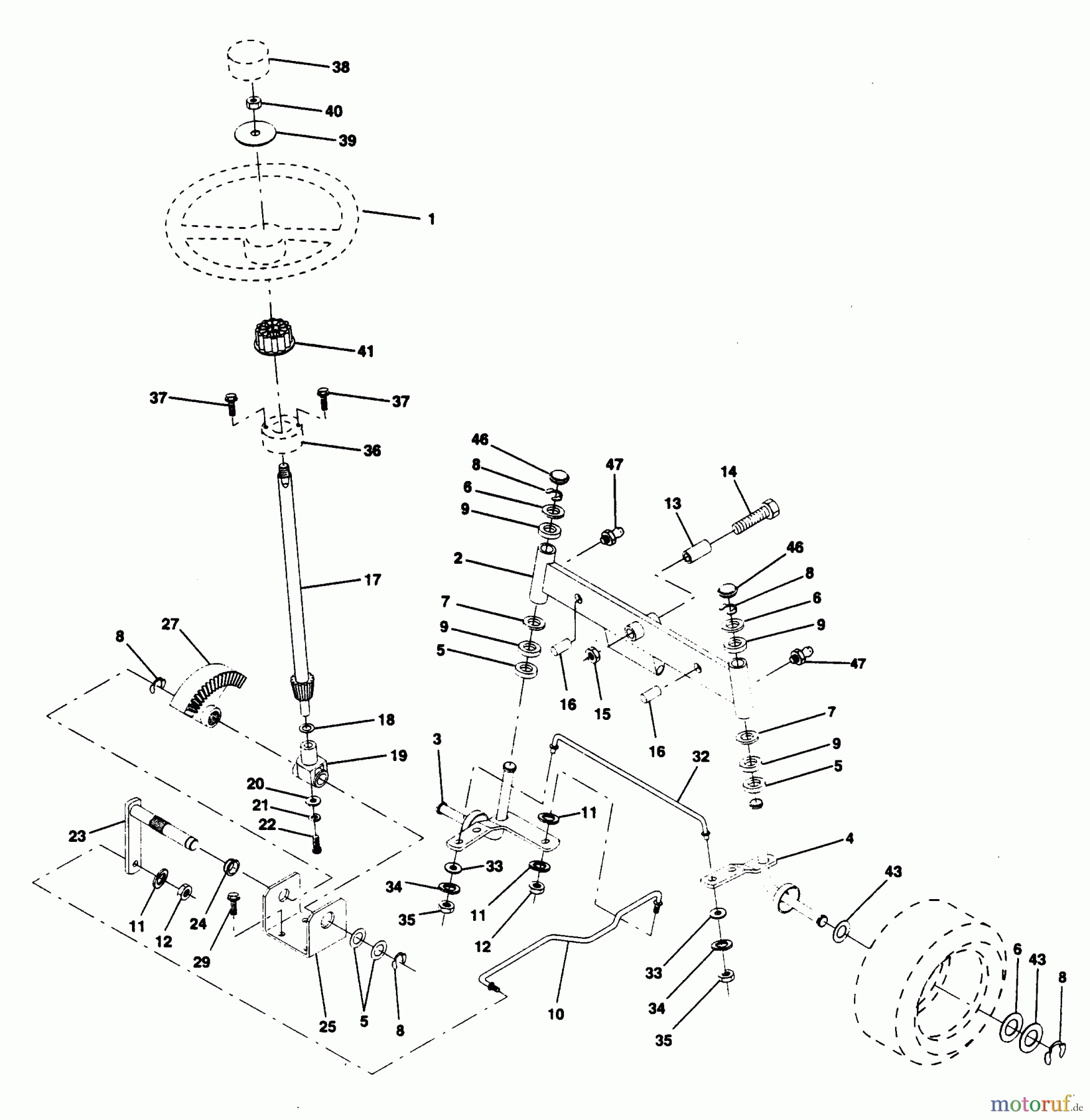  Poulan / Weed Eater Rasen und Gartentraktoren PP1844K - Poulan Pro Lawn Tractor STEERING ASSEMBLY
