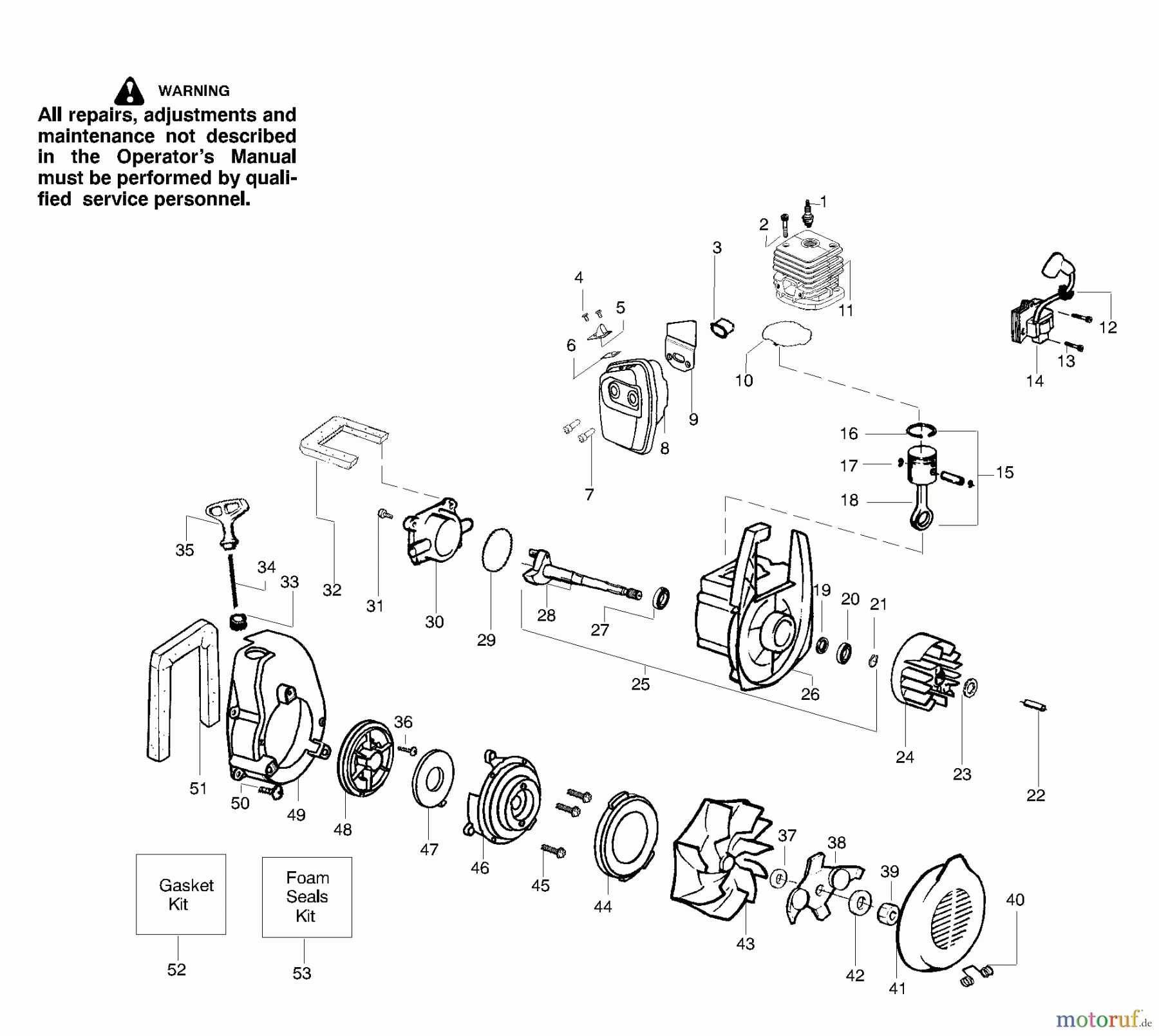Poulan / Weed Eater Bläser / Sauger / Häcksler / Mulchgeräte BV1800 (Type 2) - Weed Eater Barracuda Blower Engine Assembly Type 2