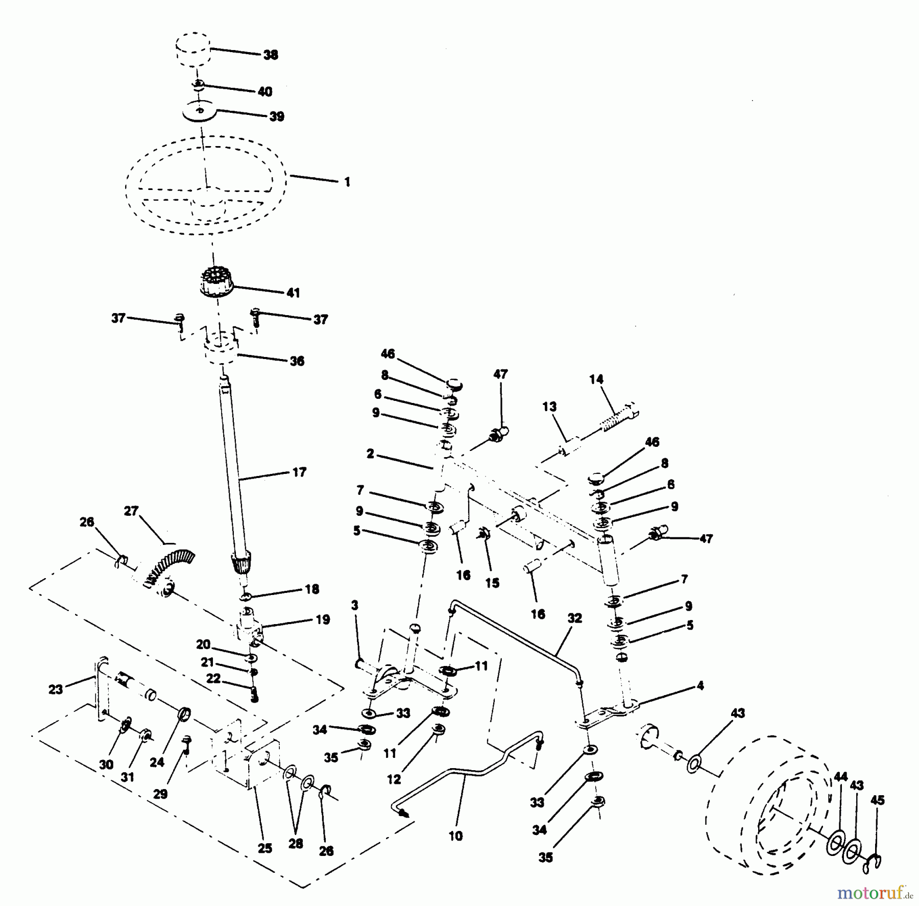 Poulan / Weed Eater Rasen und Gartentraktoren PP18H44JA - Poulan Pro Lawn Tractor STEERING ASSEMBLY