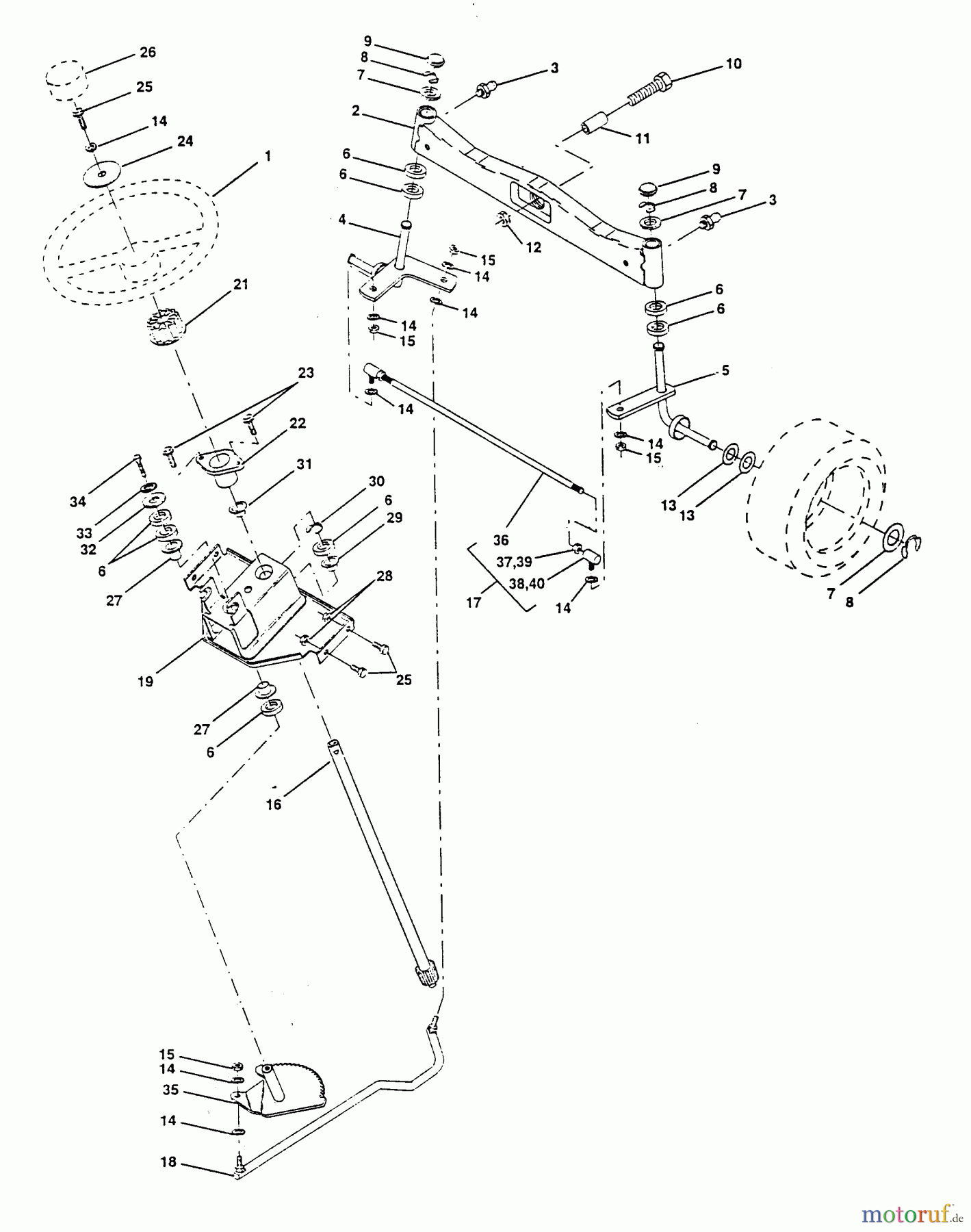 Poulan / Weed Eater Rasen und Gartentraktoren PP20H50J - Poulan Pro Lawn Tractor STEERING ASSEMBLY