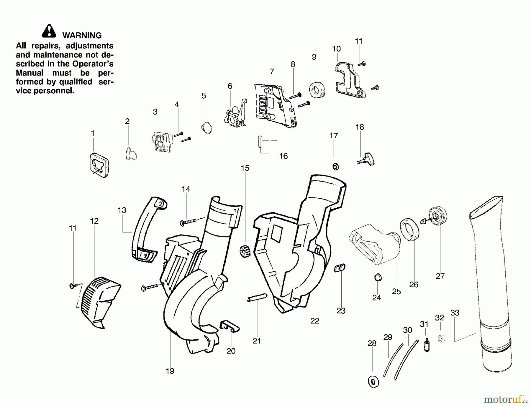 Poulan / Weed Eater Bläser / Sauger / Häcksler / Mulchgeräte BV1650 (Type 3) - Weed Eater Barracuda Blower Handle, Chassis & Blower Assembly Type 3