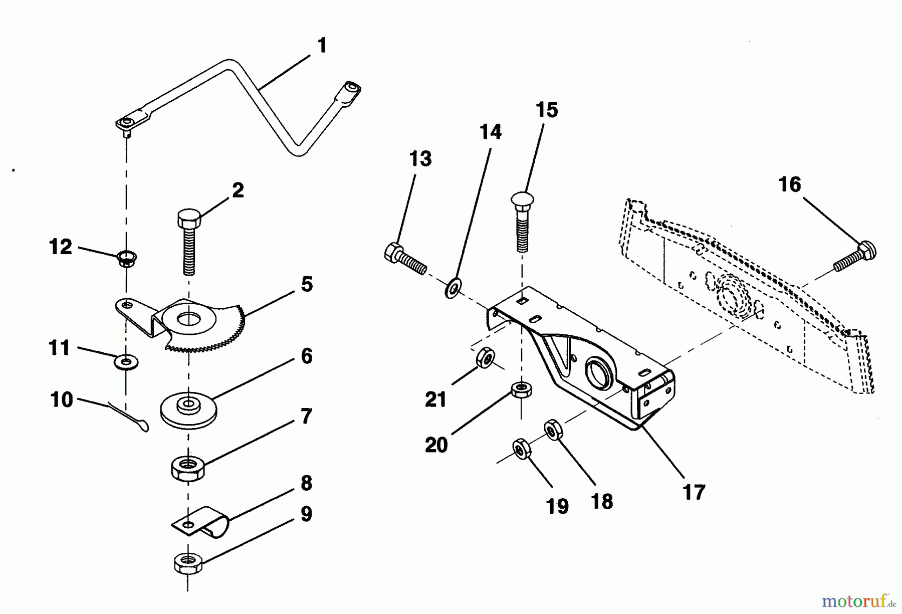  Poulan / Weed Eater Rasen und Gartentraktoren PP21R38MA - Poulan Pro Lawn Tractor SECTOR GEAR / AXLE SUPPORT