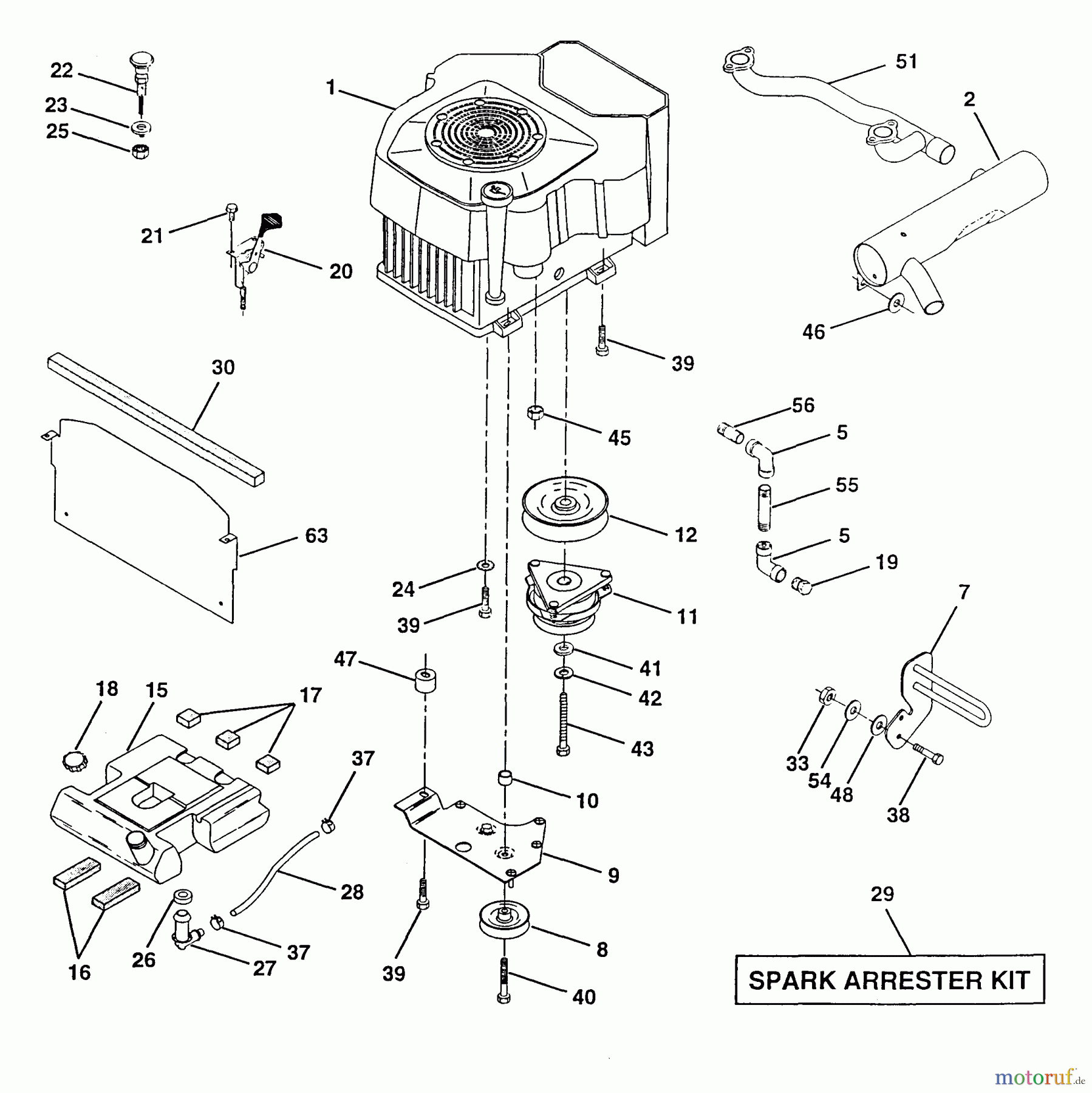 Poulan / Weed Eater Rasen und Gartentraktoren PP22H50 - Poulan Pro Lawn Tractor Engine