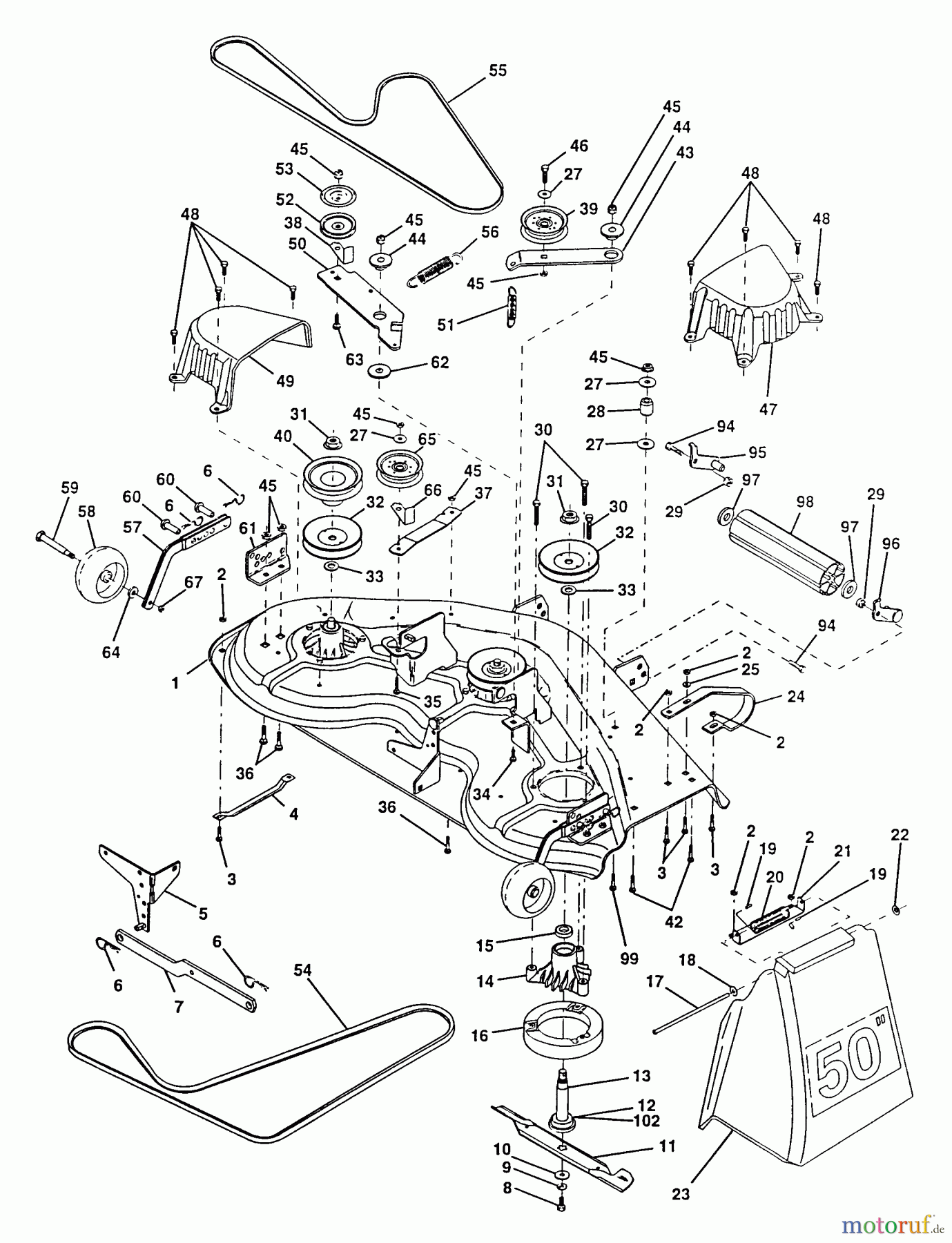  Poulan / Weed Eater Rasen und Gartentraktoren PP22H50 - Poulan Pro Lawn Tractor Mower Deck
