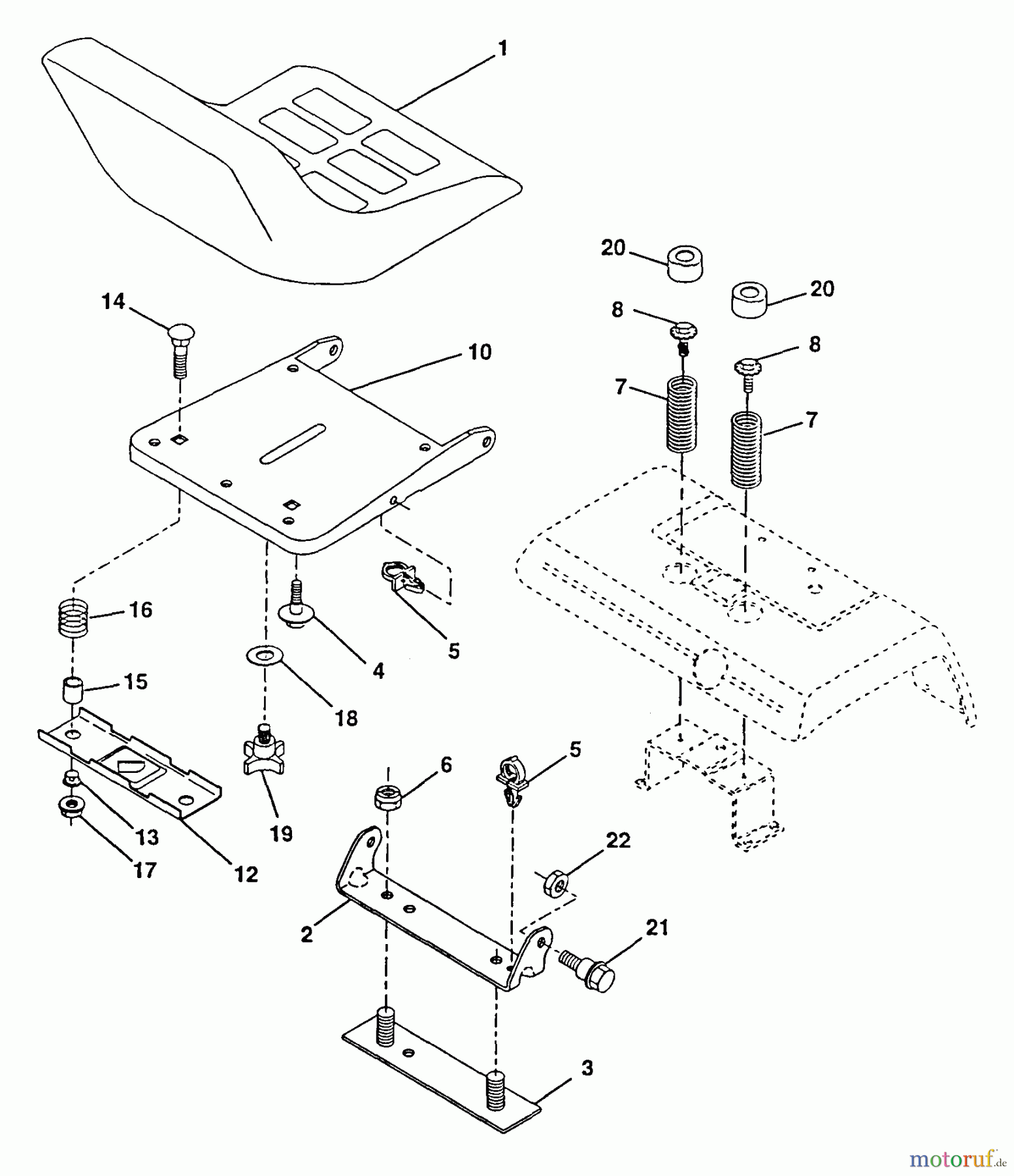 Poulan / Weed Eater Rasen und Gartentraktoren PP22H50 - Poulan Pro Lawn Tractor Seat Assembly
