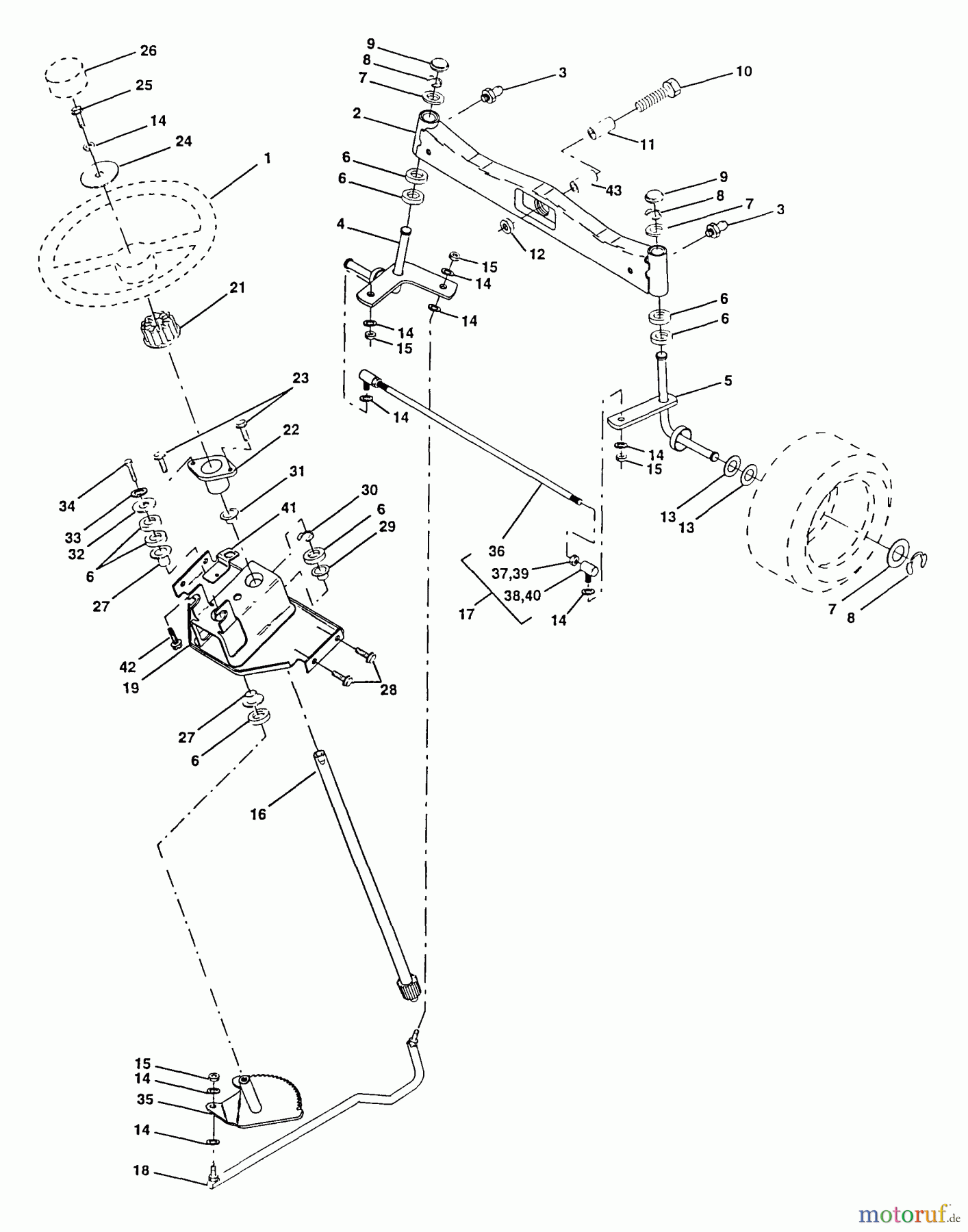  Poulan / Weed Eater Rasen und Gartentraktoren PP22H50 - Poulan Pro Lawn Tractor Steering Assembly
