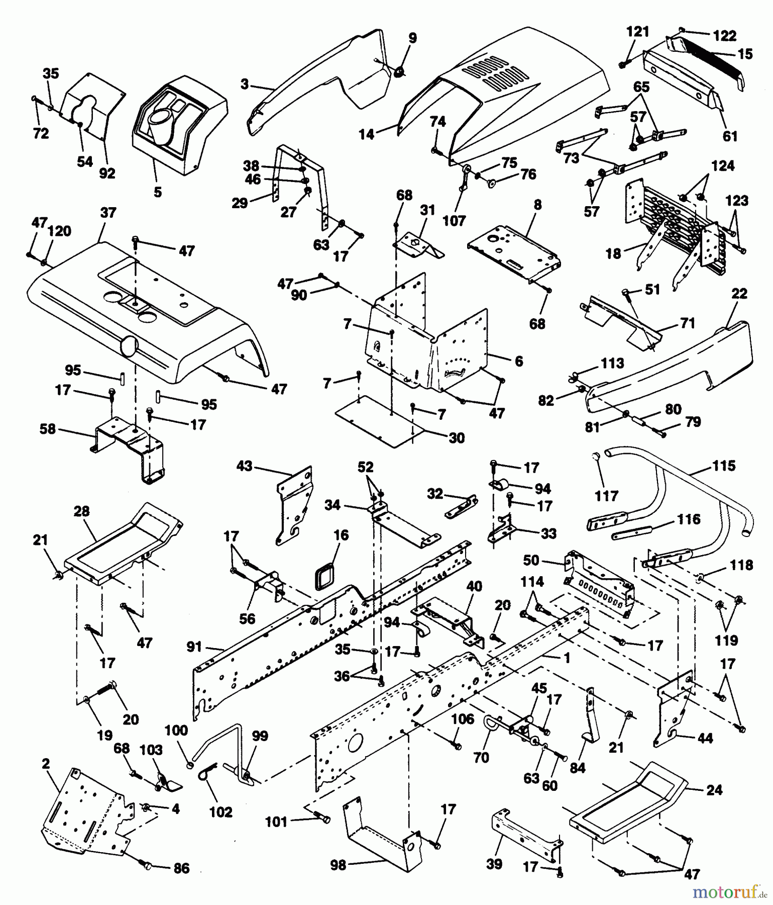 Poulan / Weed Eater Rasen und Gartentraktoren PP22H50KA - Poulan Pro Lawn Tractor CHASSIS AND ENCLOSURES