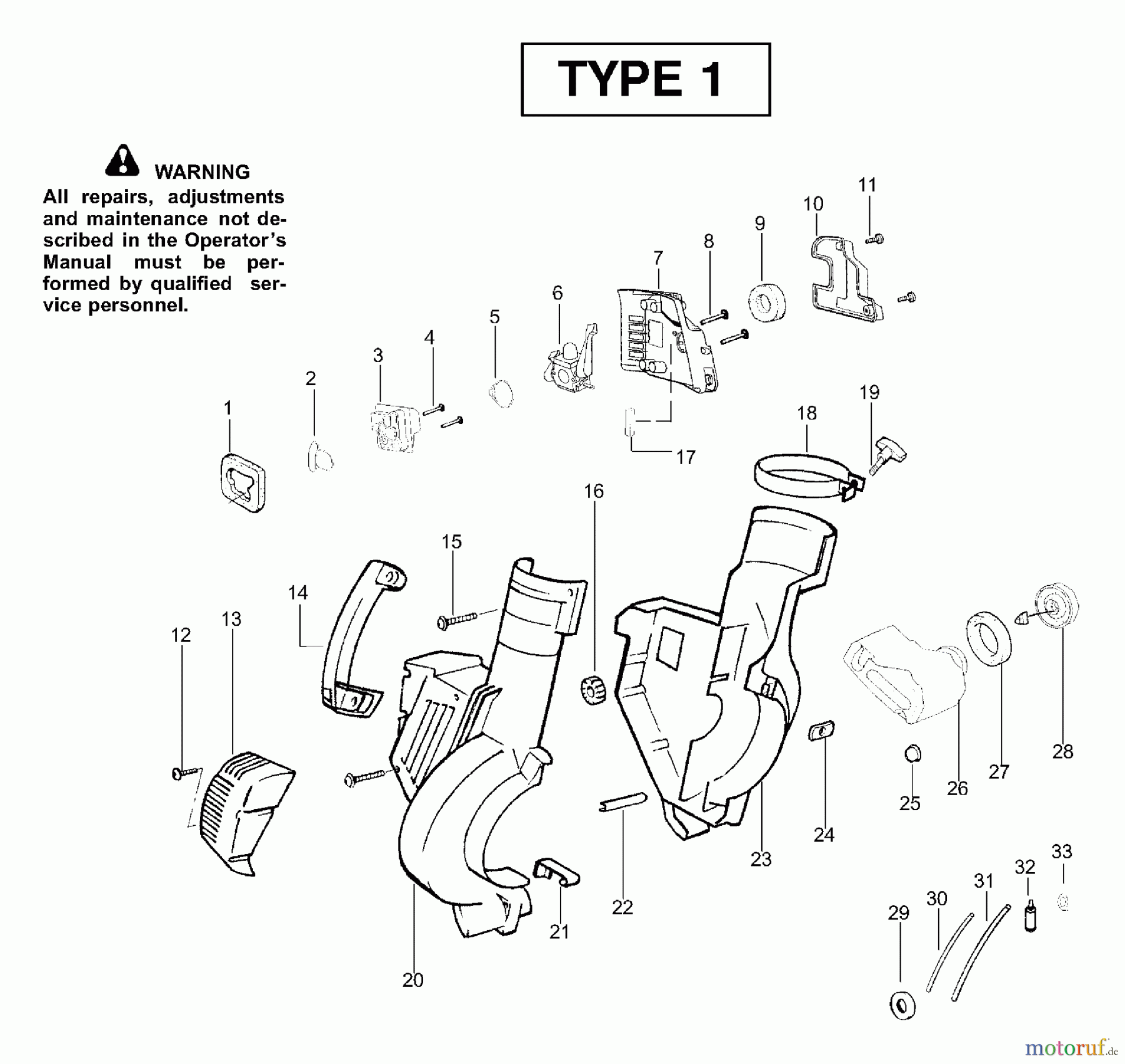 Poulan / Weed Eater Bläser / Sauger / Häcksler / Mulchgeräte BV1800LE (Type 1) - Weed Eater Barracuda Blower Housing Assembly Type 1