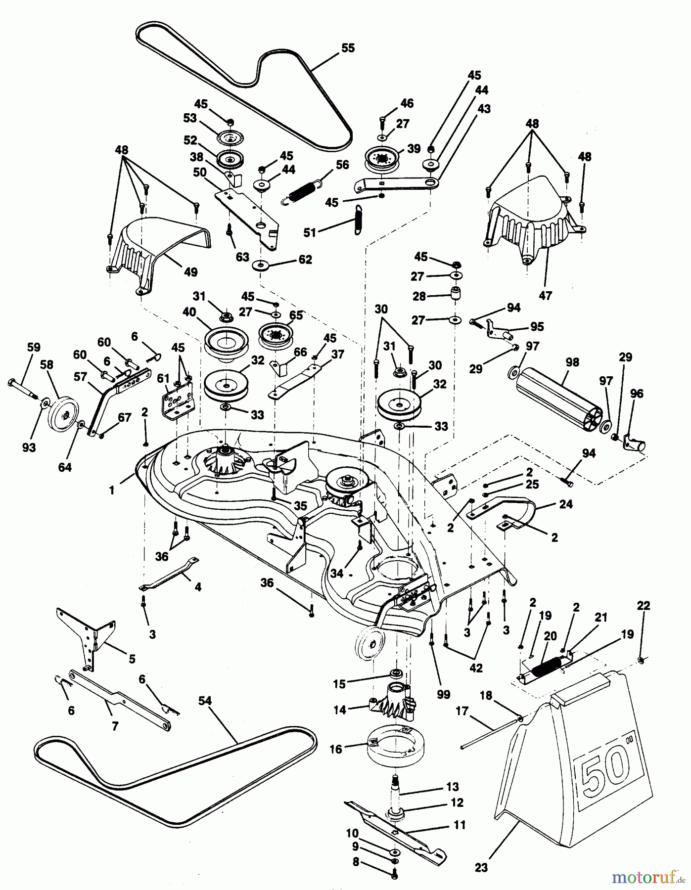 Poulan / Weed Eater Rasen und Gartentraktoren PP22H50K - Poulan Pro Lawn Tractor MOWER DECK