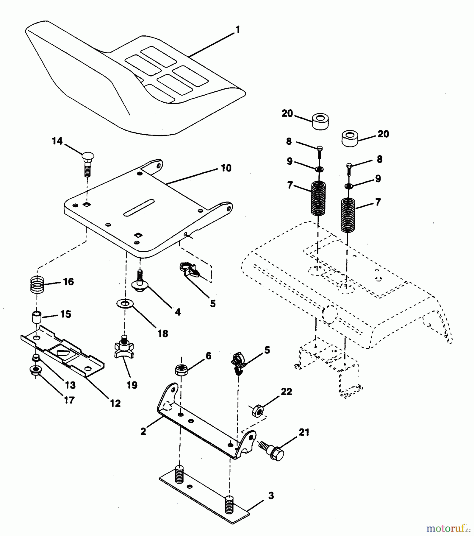 Poulan / Weed Eater Rasen und Gartentraktoren PP22H50KA - Poulan Pro Lawn Tractor SEAT ASSEMBLY