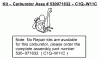 Poulan / Weed Eater BV1650LE (Type 2) - Weed Eater Barracuda Blower Ersatzteile Carburetor Assembly (C1Q-W11C) P/N 530071632