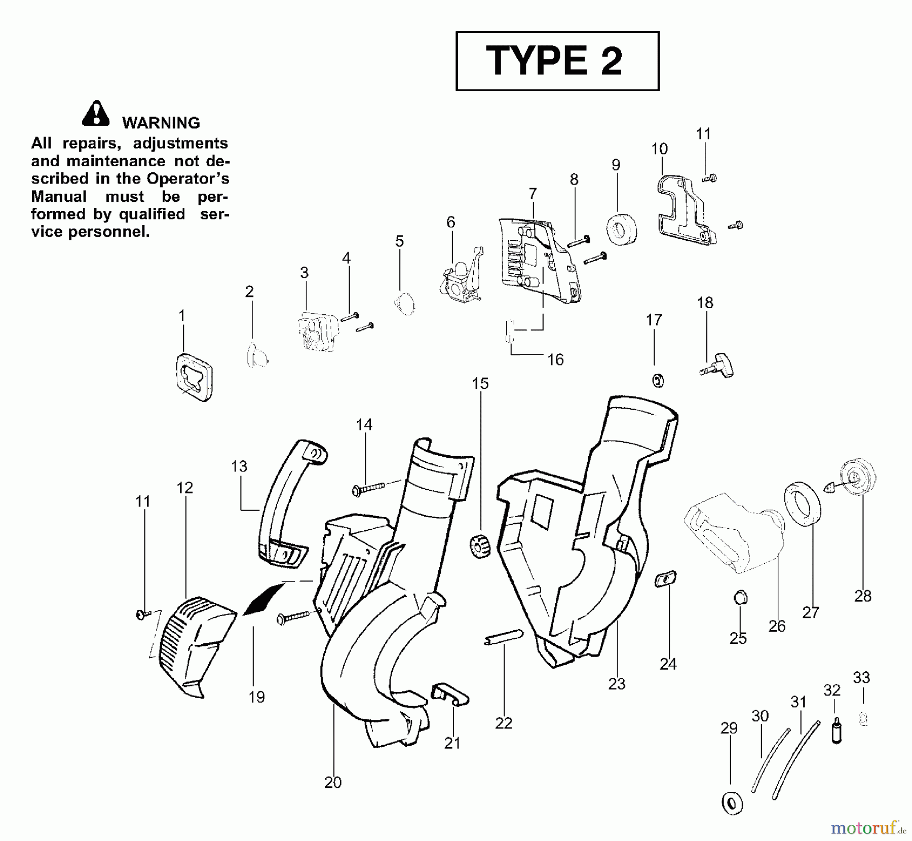 Poulan / Weed Eater Bläser / Sauger / Häcksler / Mulchgeräte BV1650LE (Type 2) - Weed Eater Barracuda Blower Housing Assembly Type 2