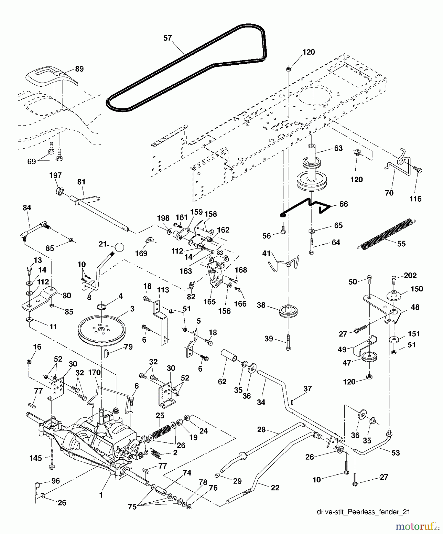 Poulan / Weed Eater Rasen und Gartentraktoren PXT175G42 (96016002401) - Poulan XT Lawn Tractor (2011-03) DRIVE