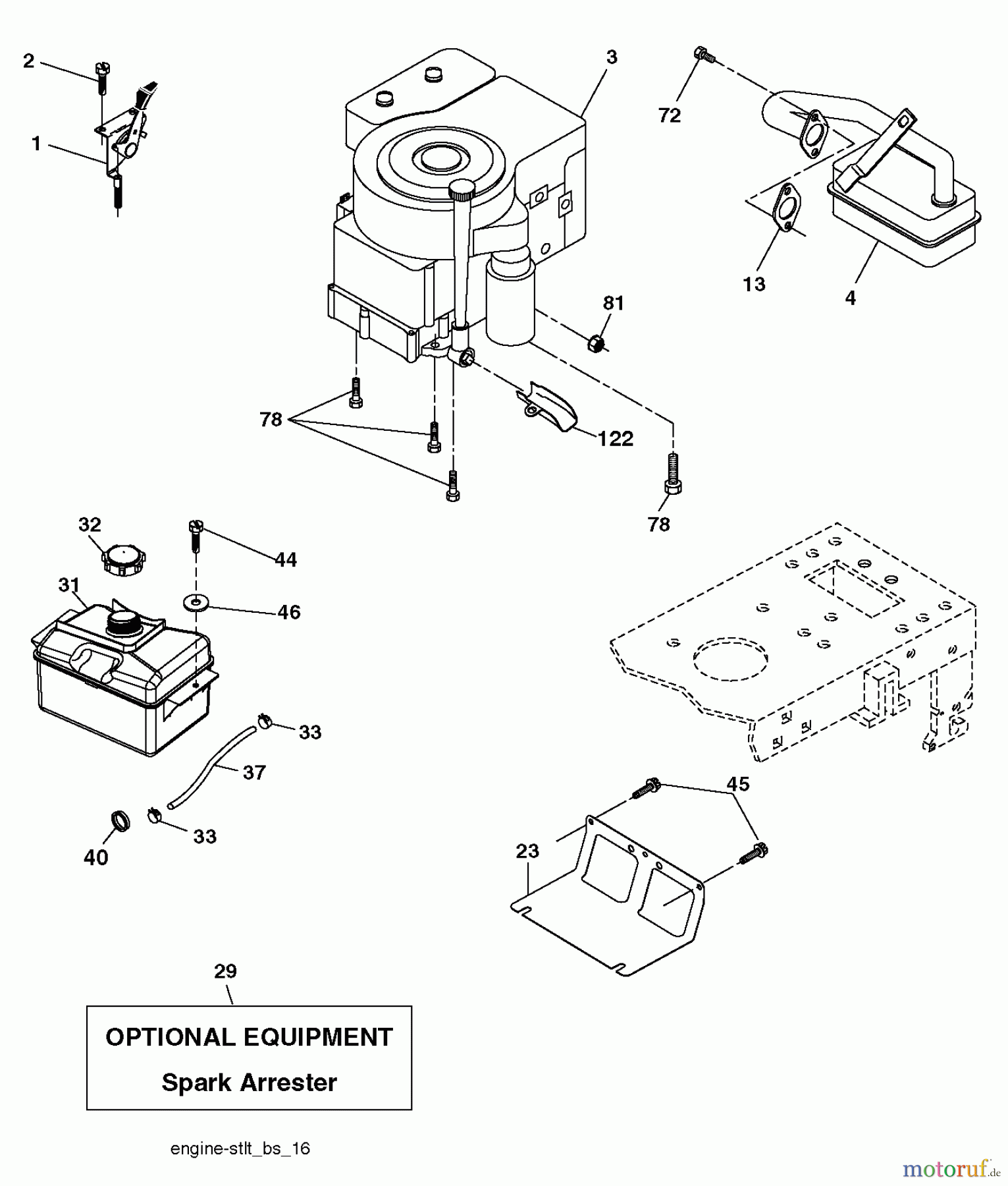 Poulan / Weed Eater Rasen und Gartentraktoren PXT175G42 (96016002602) - Poulan XT Lawn Tractor (2012-12) ENGINE