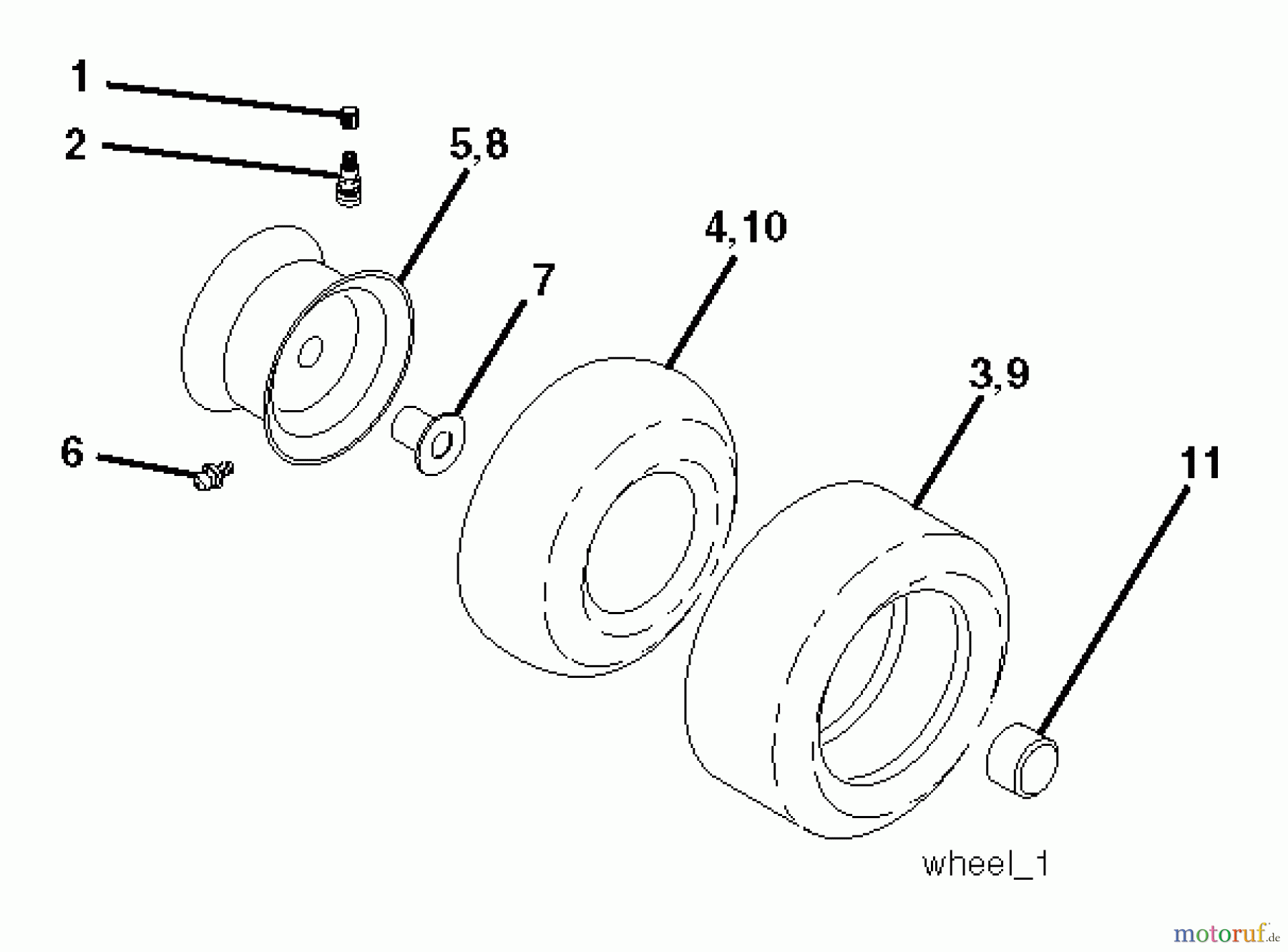 Poulan / Weed Eater Rasen und Gartentraktoren PXT175G42 (96016002601) - Poulan XT Lawn Tractor (2011-11) WHEELS TIRES