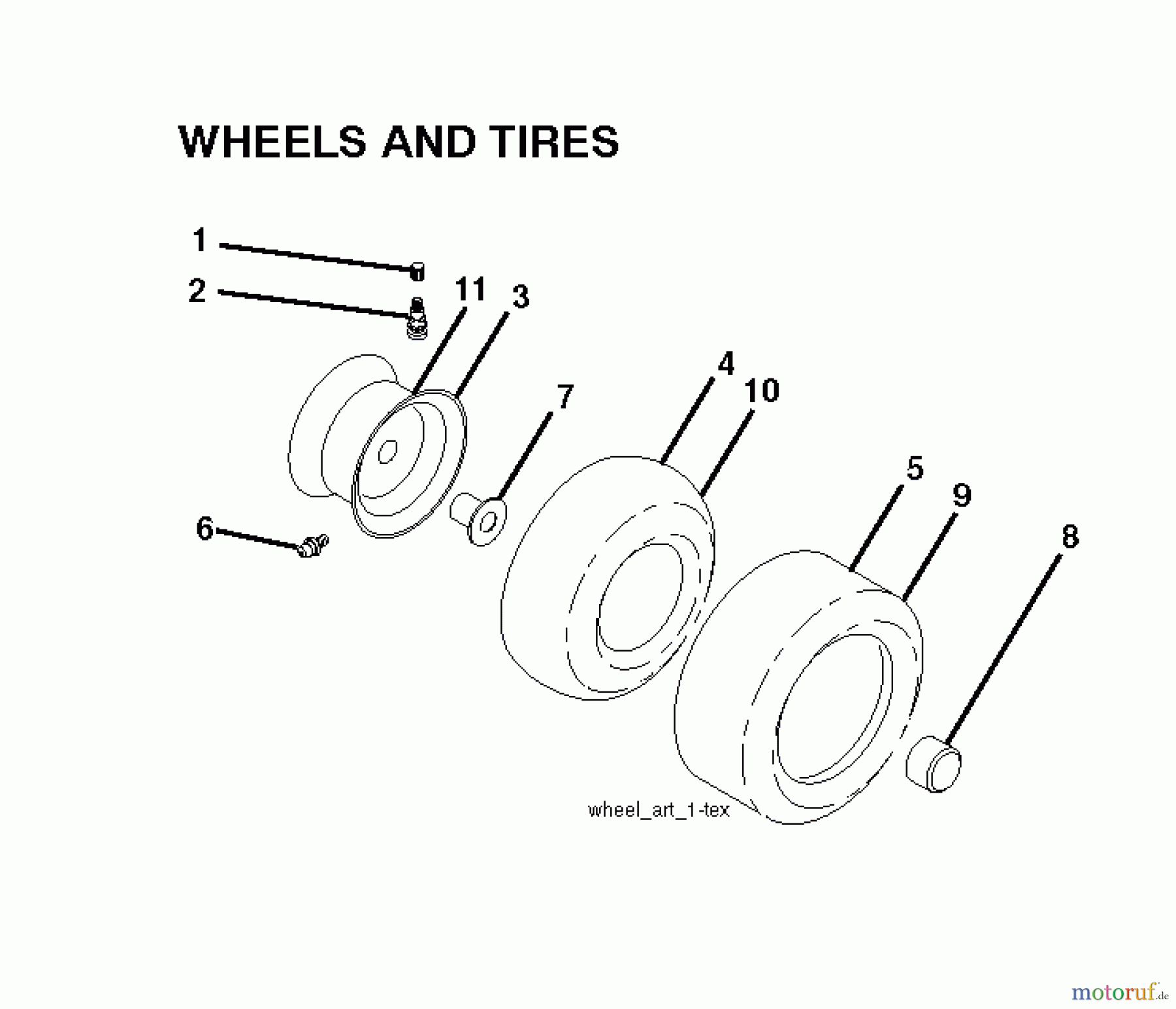 Poulan / Weed Eater Rasen und Gartentraktoren W17542H (96041012001) - Weed Eater Lawn Tractor (2010-01) WHEELS TIRES