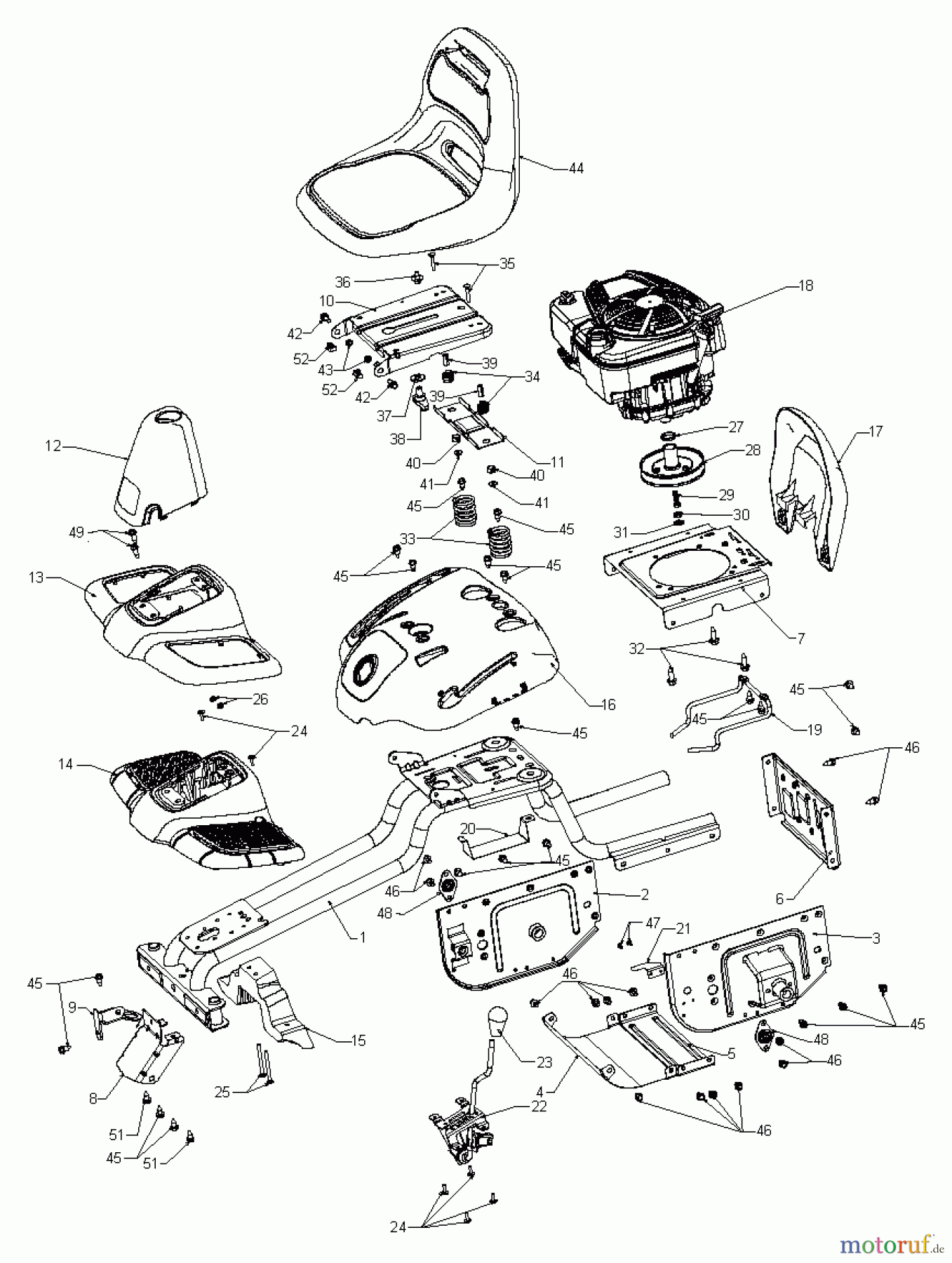 Poulan / Weed Eater Rasen und Gartentraktoren WE261 (96022000701) - Weed Eater Lawn Tractor (2011-03) CHASSIS ENCLOSURES