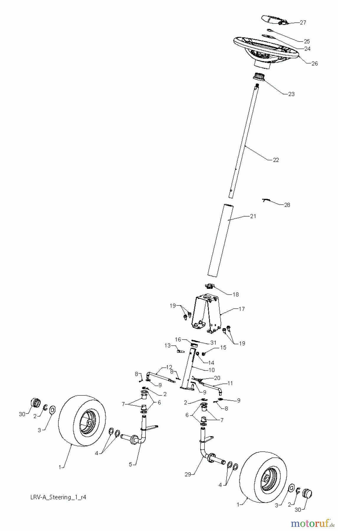 Poulan / Weed Eater Rasen und Gartentraktoren WE261 (96022000701) - Weed Eater Lawn Tractor (2011-03) STEERING