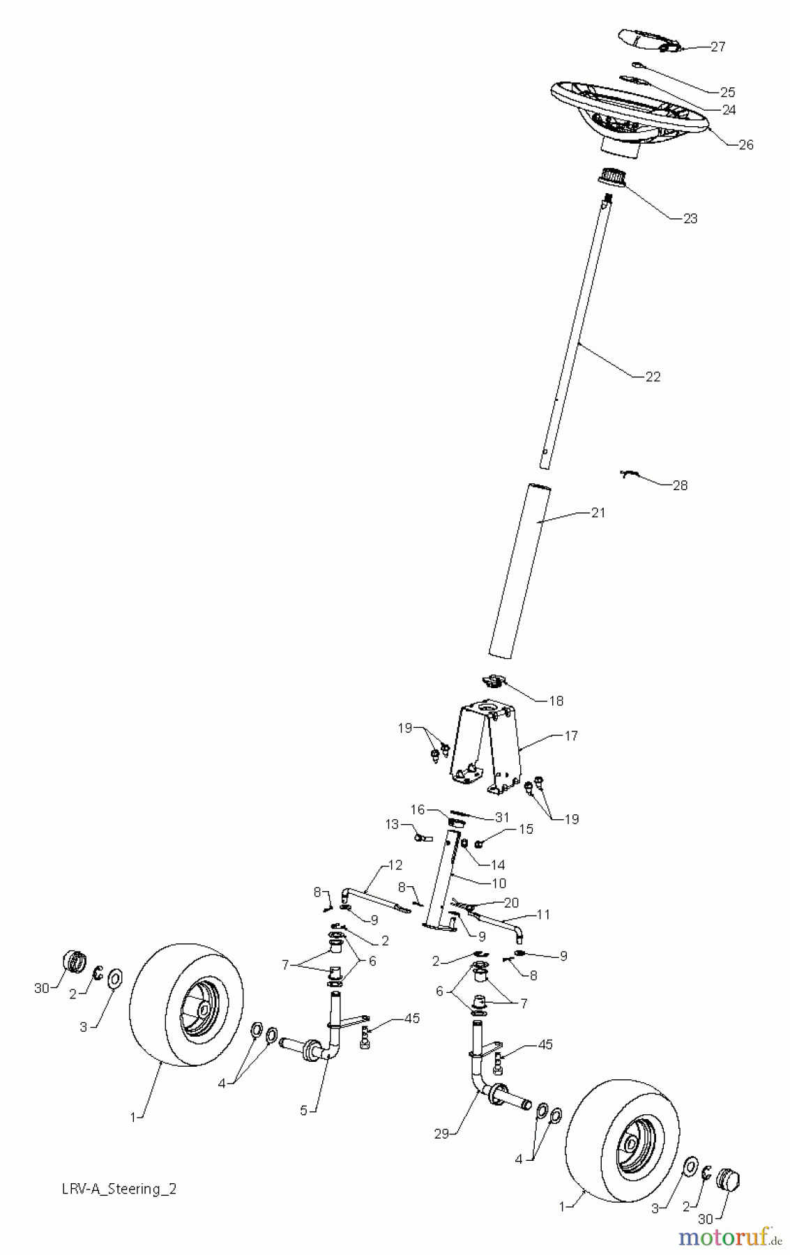 Poulan / Weed Eater Rasen und Gartentraktoren WE261 (96024000102) - Weed Eater Lawn Tractor (2011-05) STEERING