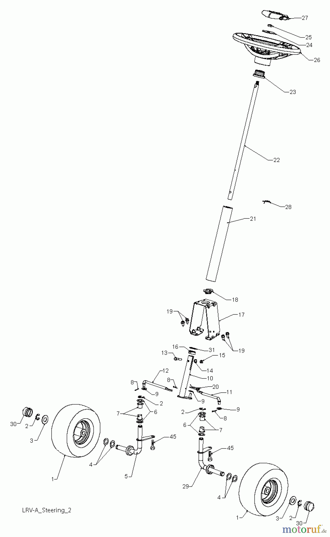 Poulan / Weed Eater Rasen und Gartentraktoren WE261 (96028000103) - Weed Eater Lawn Tractor (2012-01) STEERING