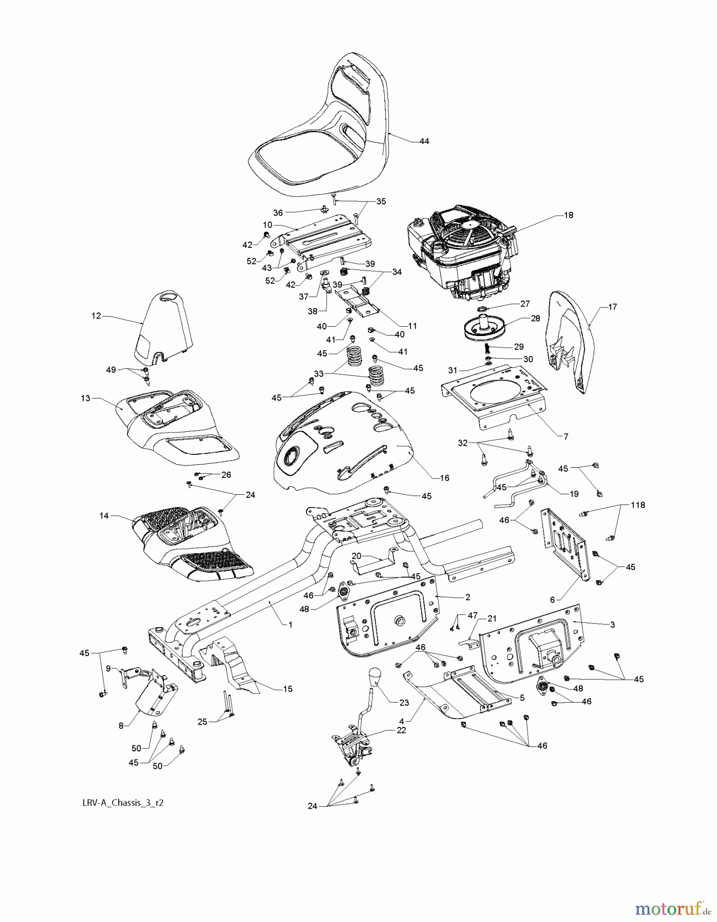 Poulan / Weed Eater Rasen und Gartentraktoren WELRV1 (96026000202) - Weed Eater Lawn Tractor (2011-08) CHASSIS ENCLOSURES