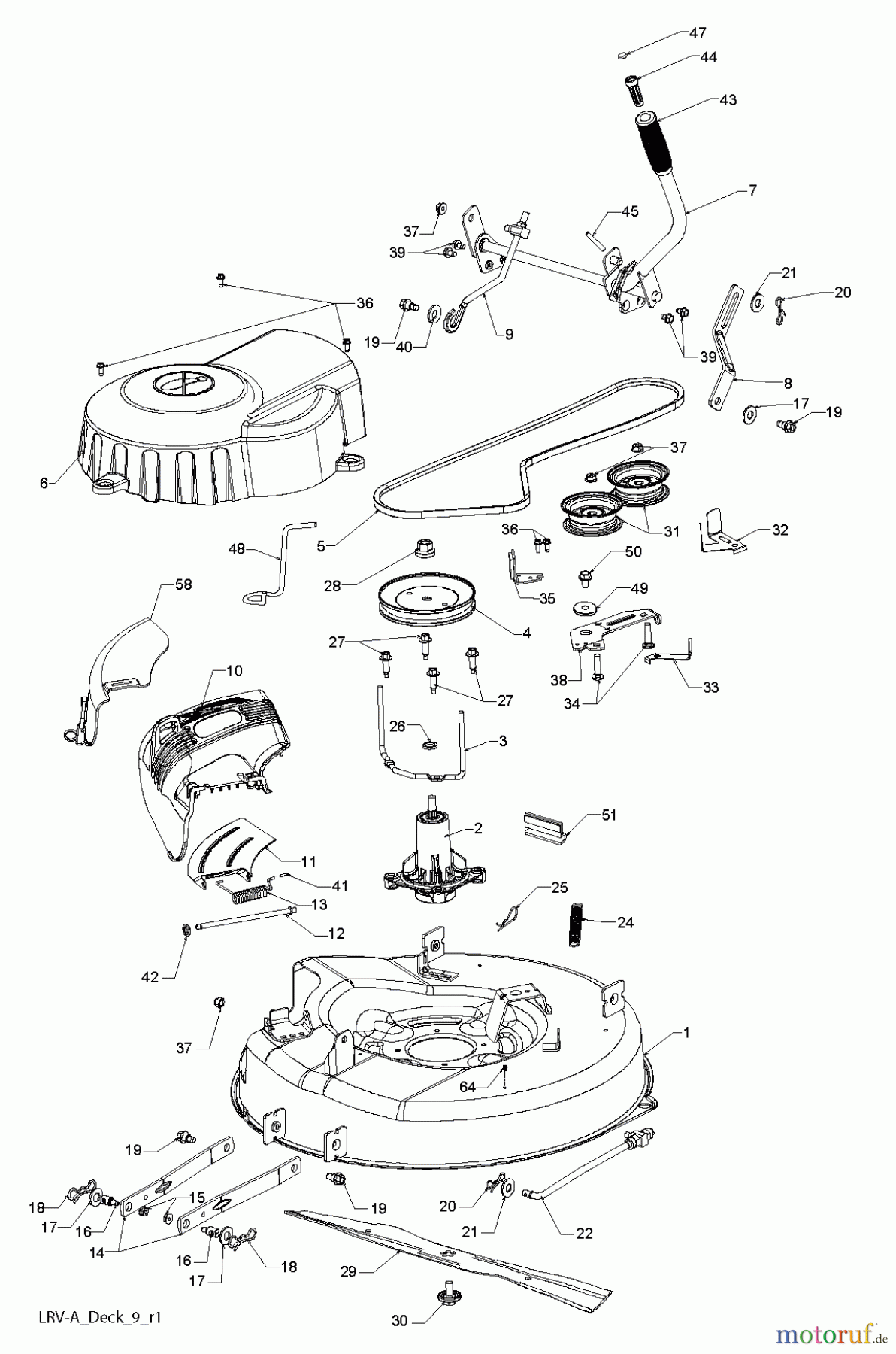 Poulan / Weed Eater Rasen und Gartentraktoren WELRV1 (96026000202) - Weed Eater Lawn Tractor (2011-08) MOWER DECK / CUTTING DECK