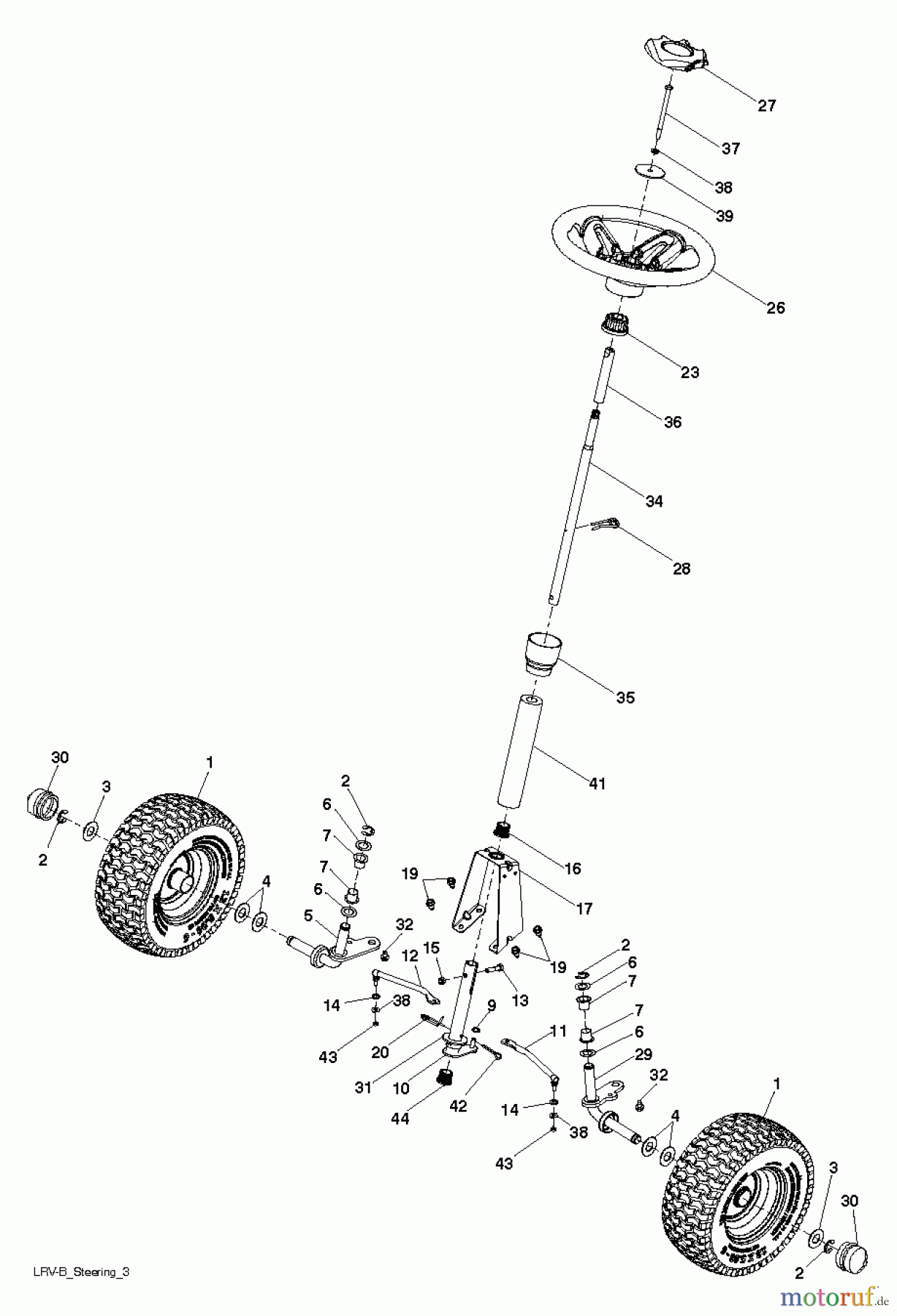  Poulan / Weed Eater Rasen und Gartentraktoren WELRVBA30 (96026000101) - Weed Eater Lawn Tractor (2011-10) STEERING