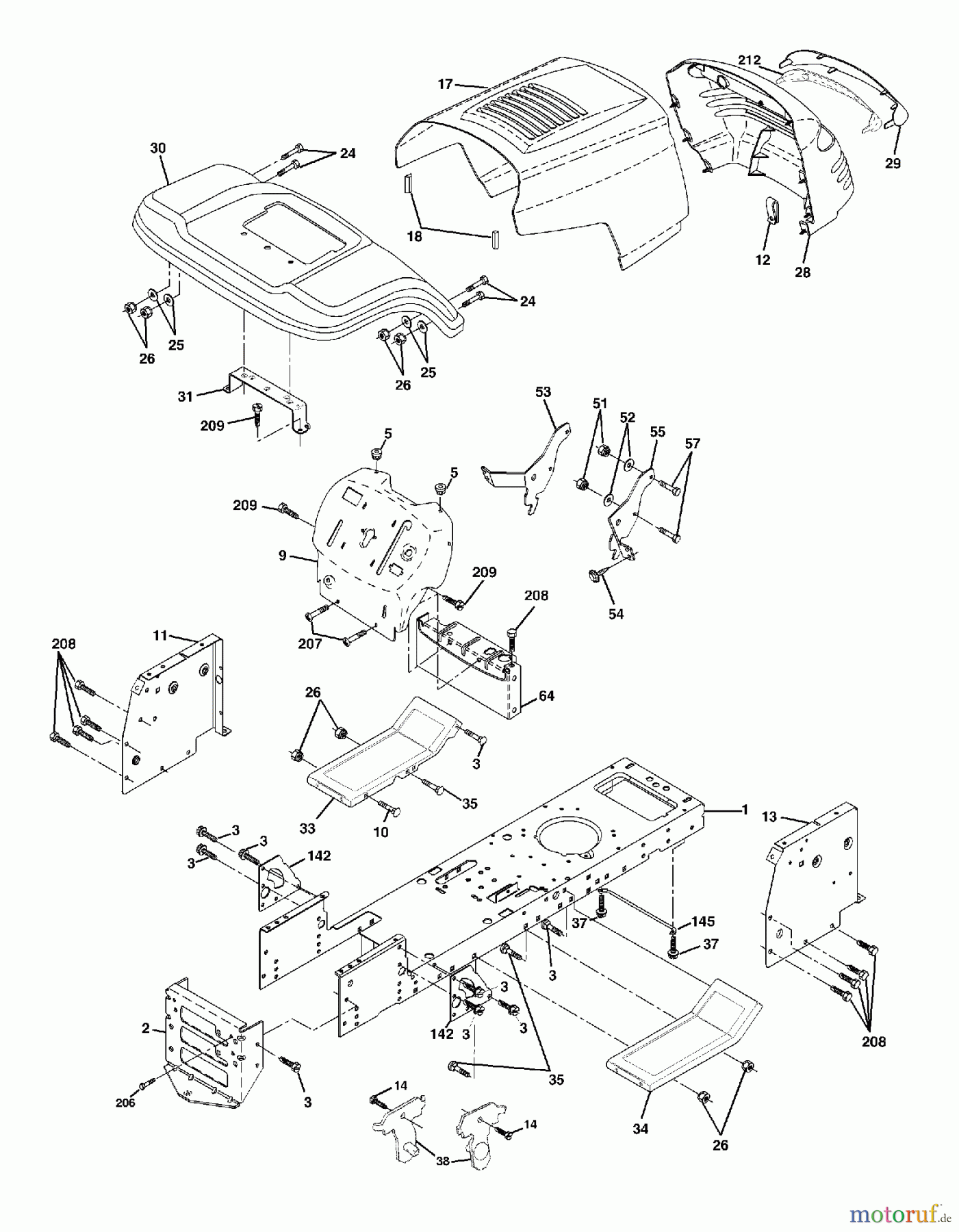  Poulan / Weed Eater Rasen und Gartentraktoren WET1742STA - Weed Eater Lawn Tractor (2003-01) CHASSIS ENCLOSURES
