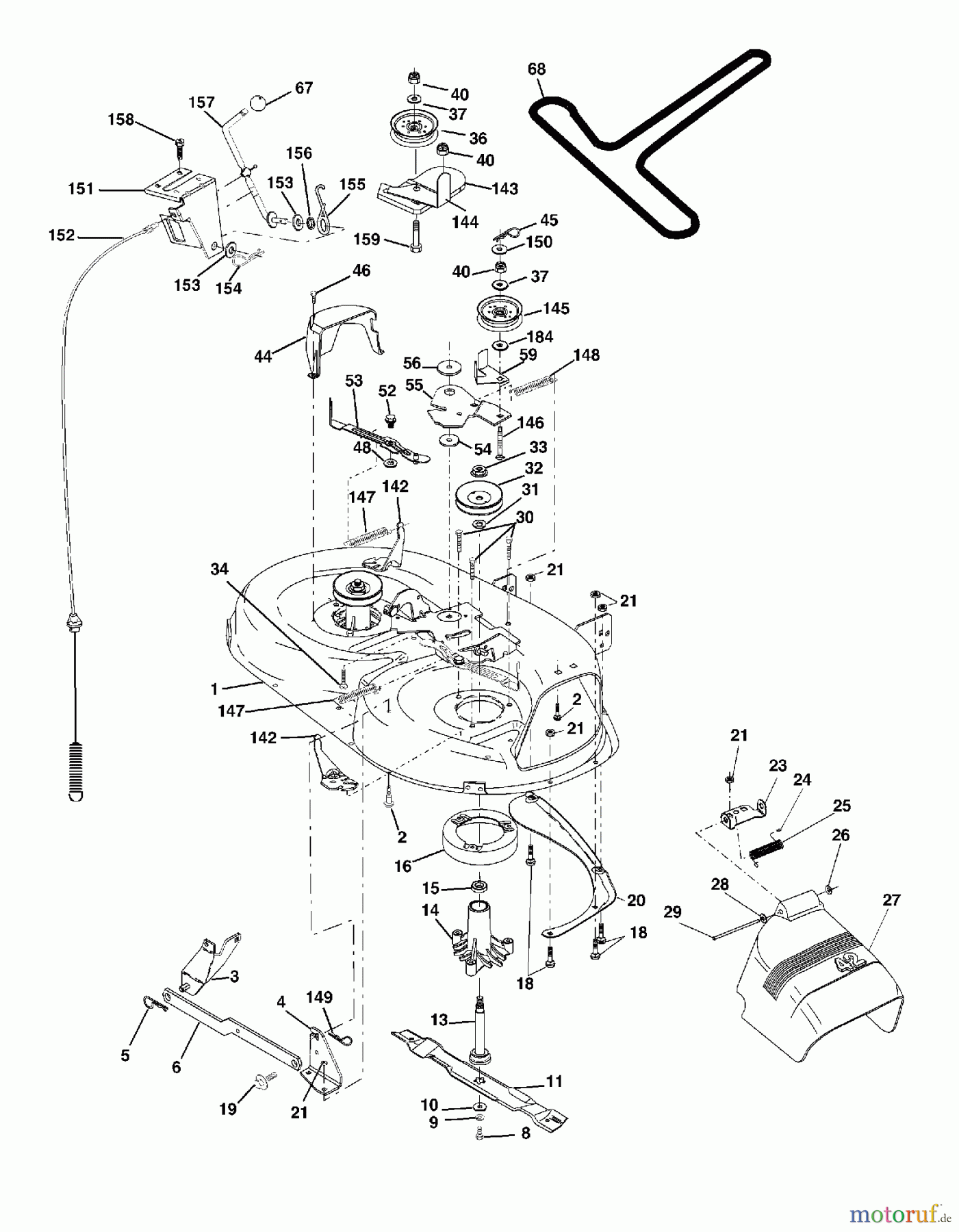  Poulan / Weed Eater Rasen und Gartentraktoren WET1742STA - Weed Eater Lawn Tractor (2003-01) MOWER DECK / CUTTING DECK