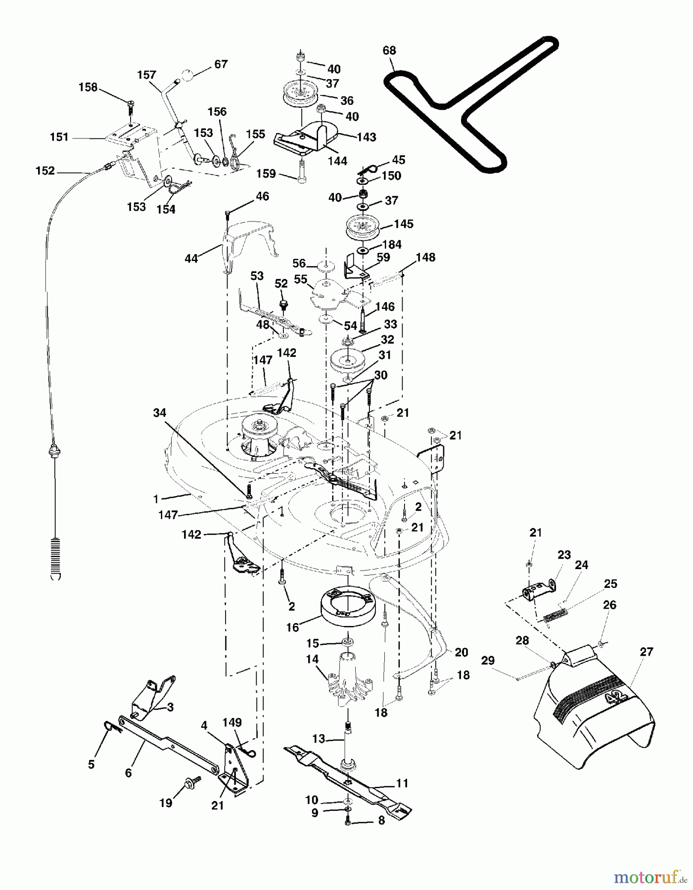  Poulan / Weed Eater Rasen und Gartentraktoren WET2242STC - Weed Eater Lawn Tractor (2003-01) MOWER DECK / CUTTING DECK