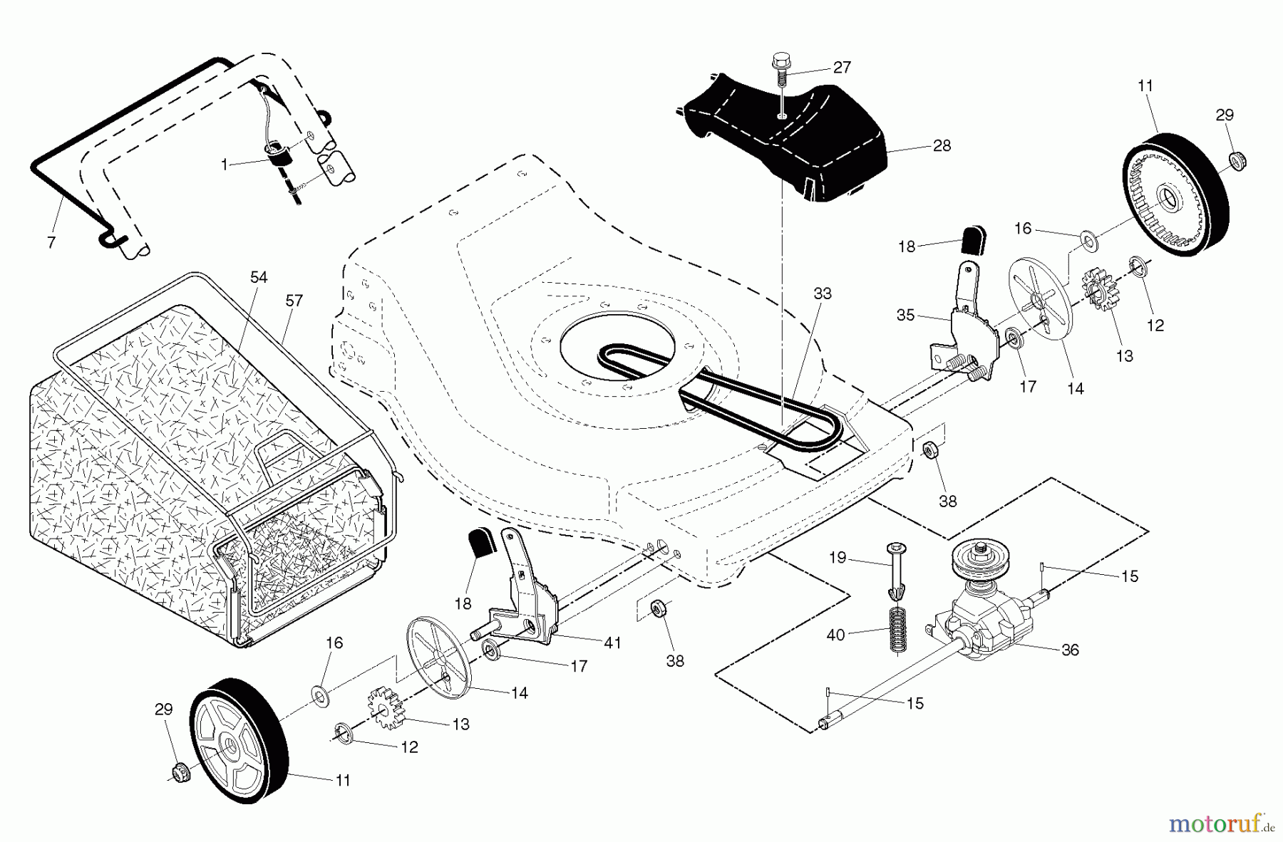Poulan / Weed Eater Rasenmäher 961420106 (96142010600) - Poulan Walk-Behind Mower (2012-03) DRIVE