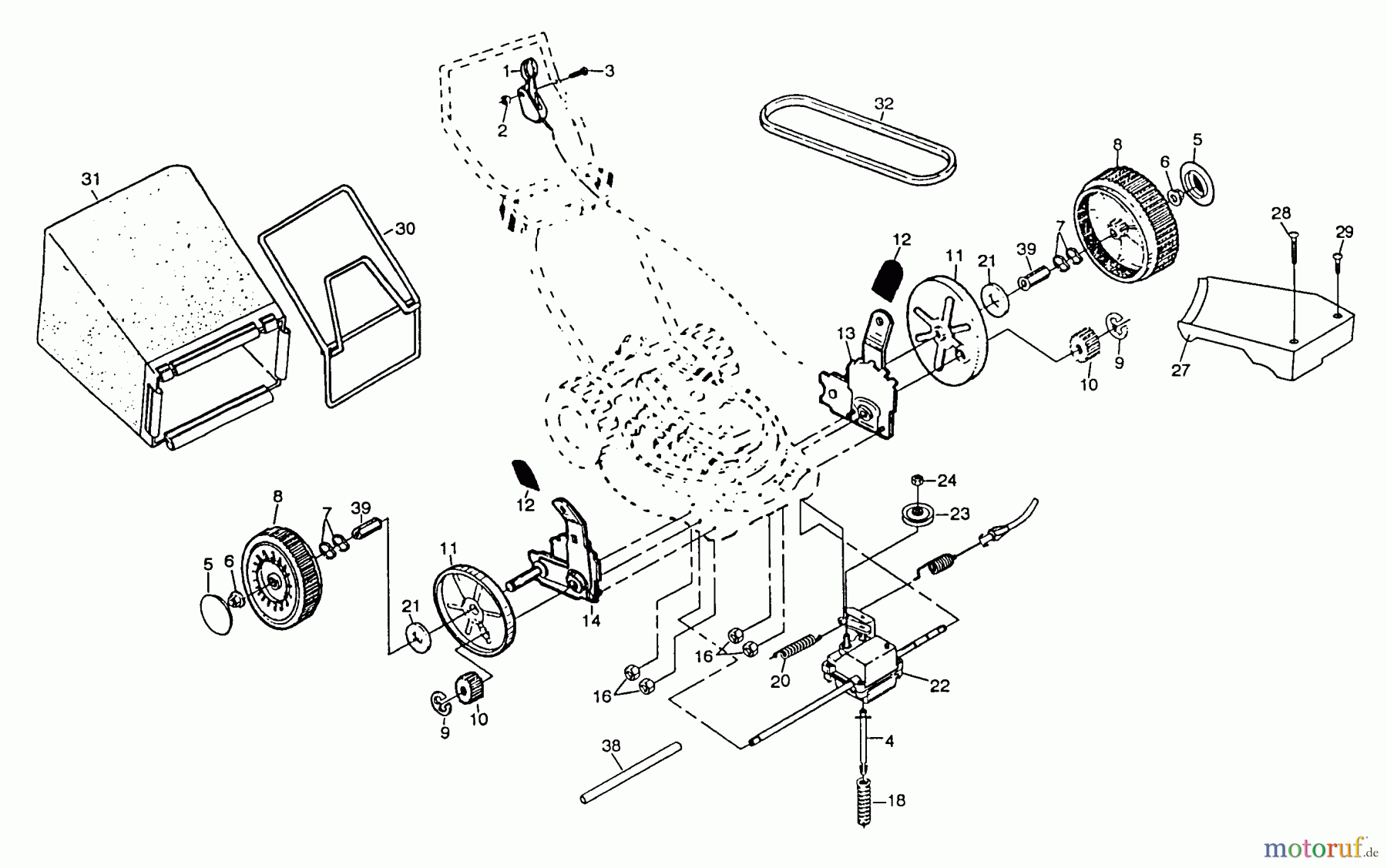  Poulan / Weed Eater Rasenmäher P2260A - Poulan Pro Walk-Behind Mower Drive Assembly