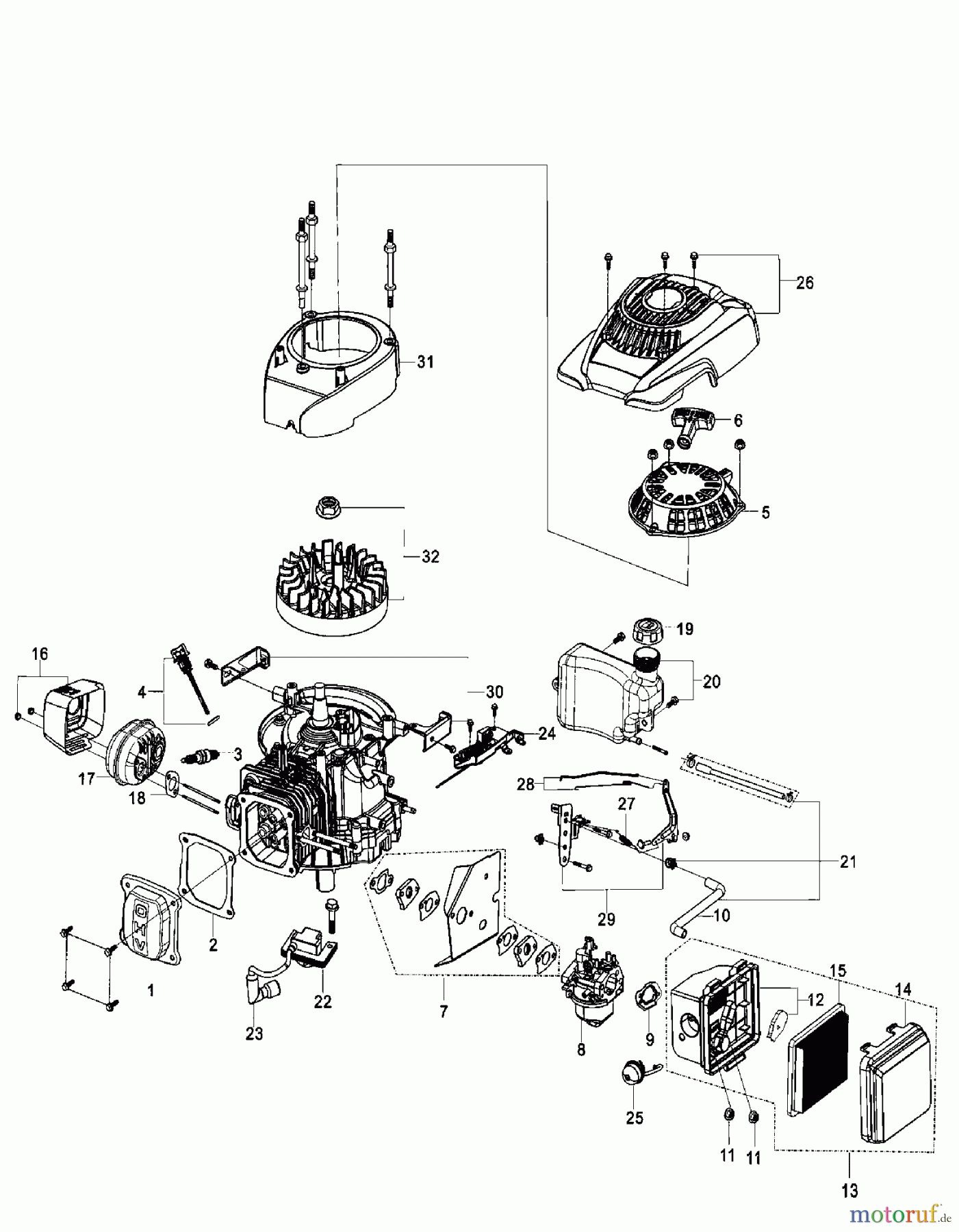 Poulan / Weed Eater Rasenmäher PO550S (96112010303) - Poulan Walk-Behind Mower (2012-04) ENGINE