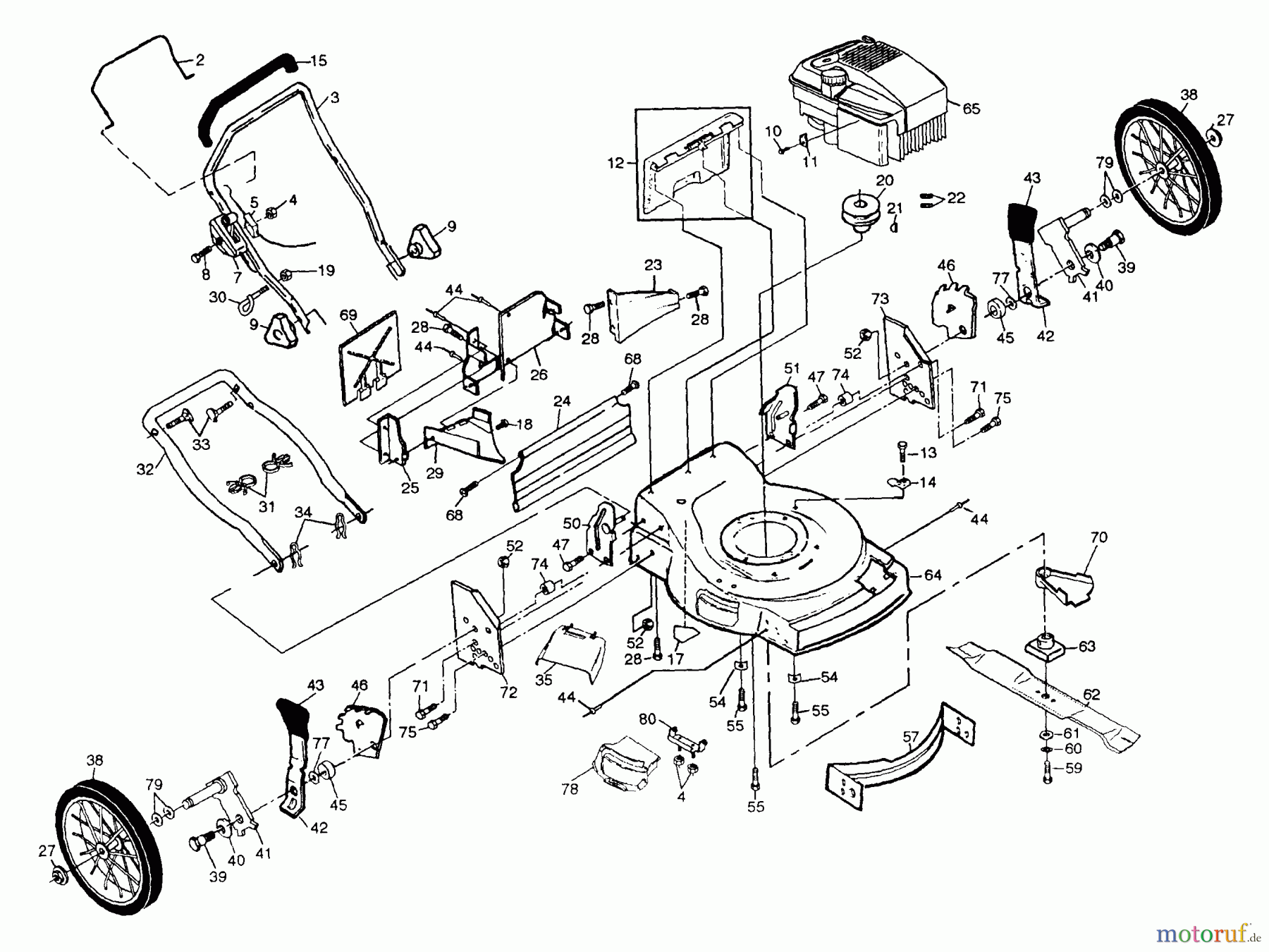 Poulan / Weed Eater Rasenmäher PP500HKA - Poulan Pro Walk-Behind Mower Assembly