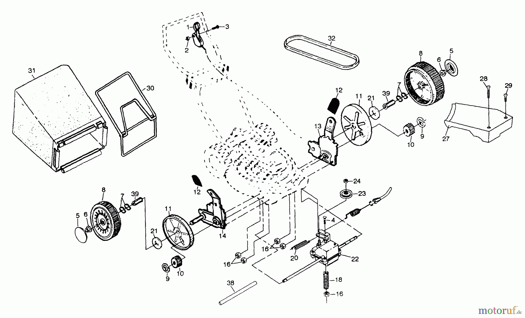 Poulan / Weed Eater Rasenmäher PP500HKA - Poulan Pro Walk-Behind Mower Drive Assembly