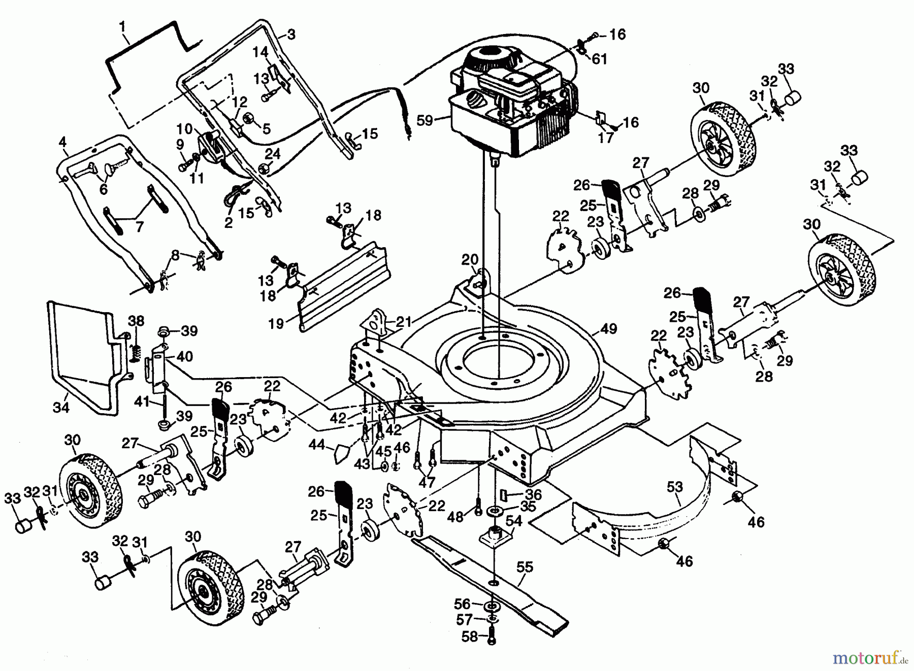 Poulan / Weed Eater Rasenmäher PP722SA - Poulan Pro Walk-Behind Mower MOWER ASSEMBLY, ENGINE B/S 96902