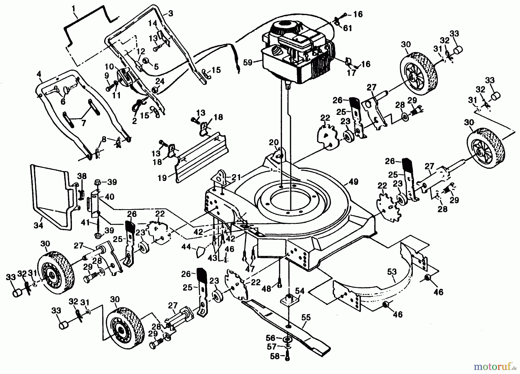 Poulan / Weed Eater Rasenmäher PP722SJA - Poulan Pro Walk-Behind Mower MOWER ASSEMBLY, ENGINE B/S 98902