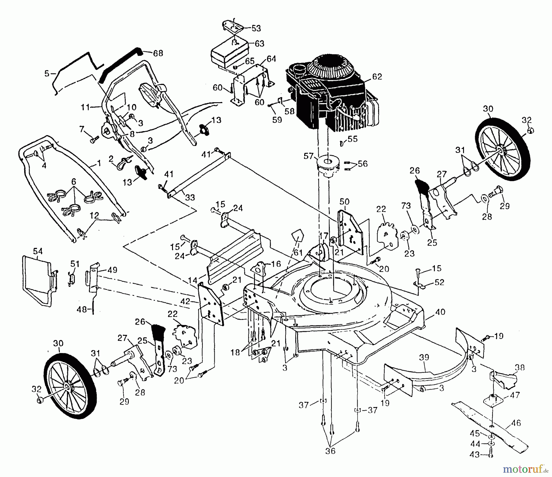 Poulan / Weed Eater Rasenmäher PP722SLA - Poulan Pro Walk-Behind Mower Assembly