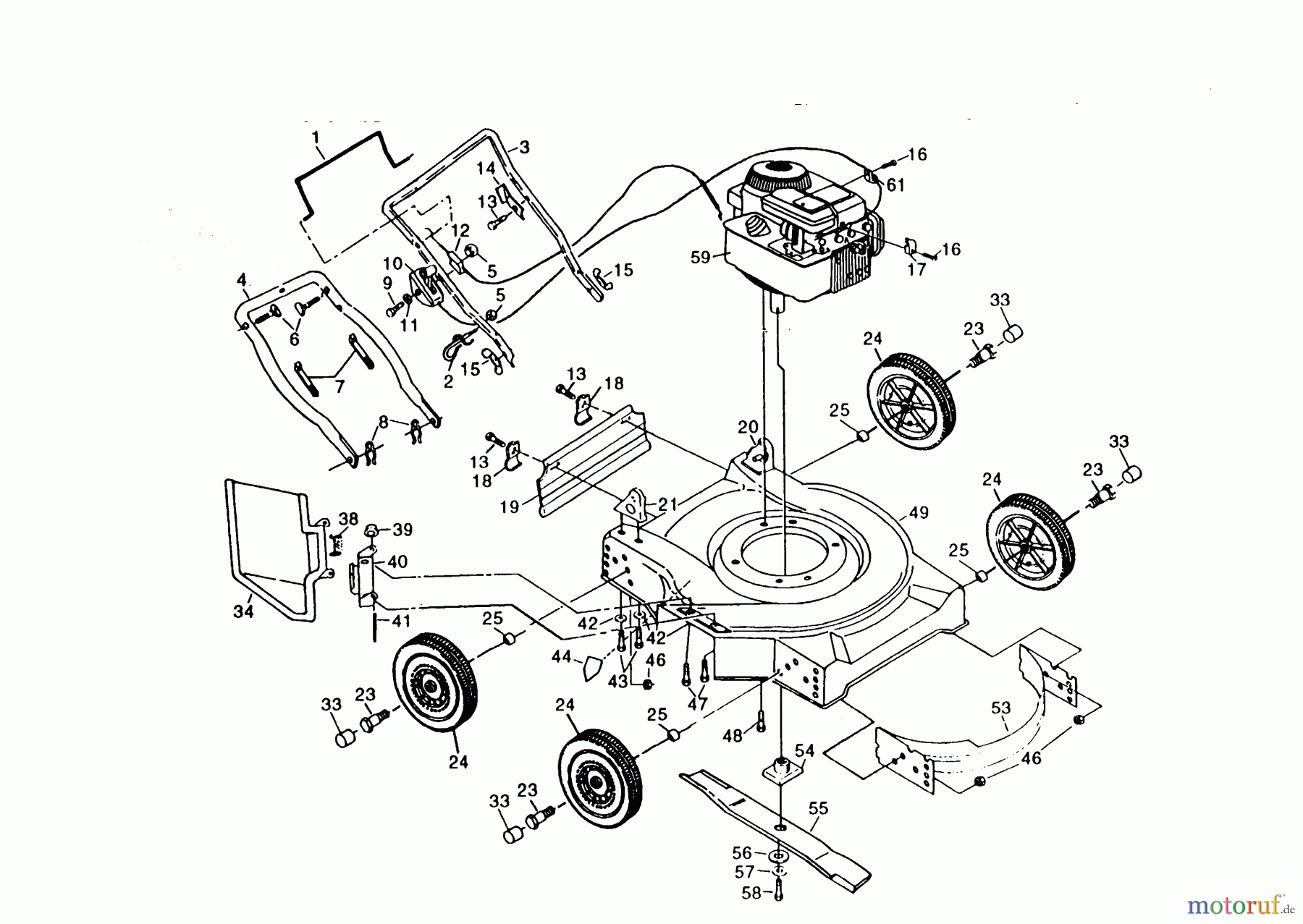 Poulan / Weed Eater Rasenmäher PP730S - Poulan Pro Walk-Behind Mower MOWER ASSEMBLY, ENGINE B/S 95902